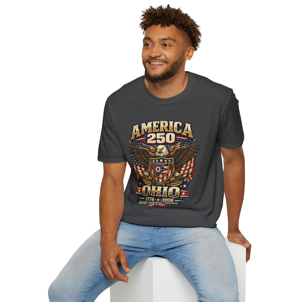 America 250 Ohio Eagle T-Shirt —1776–2026 Patriotic Tee