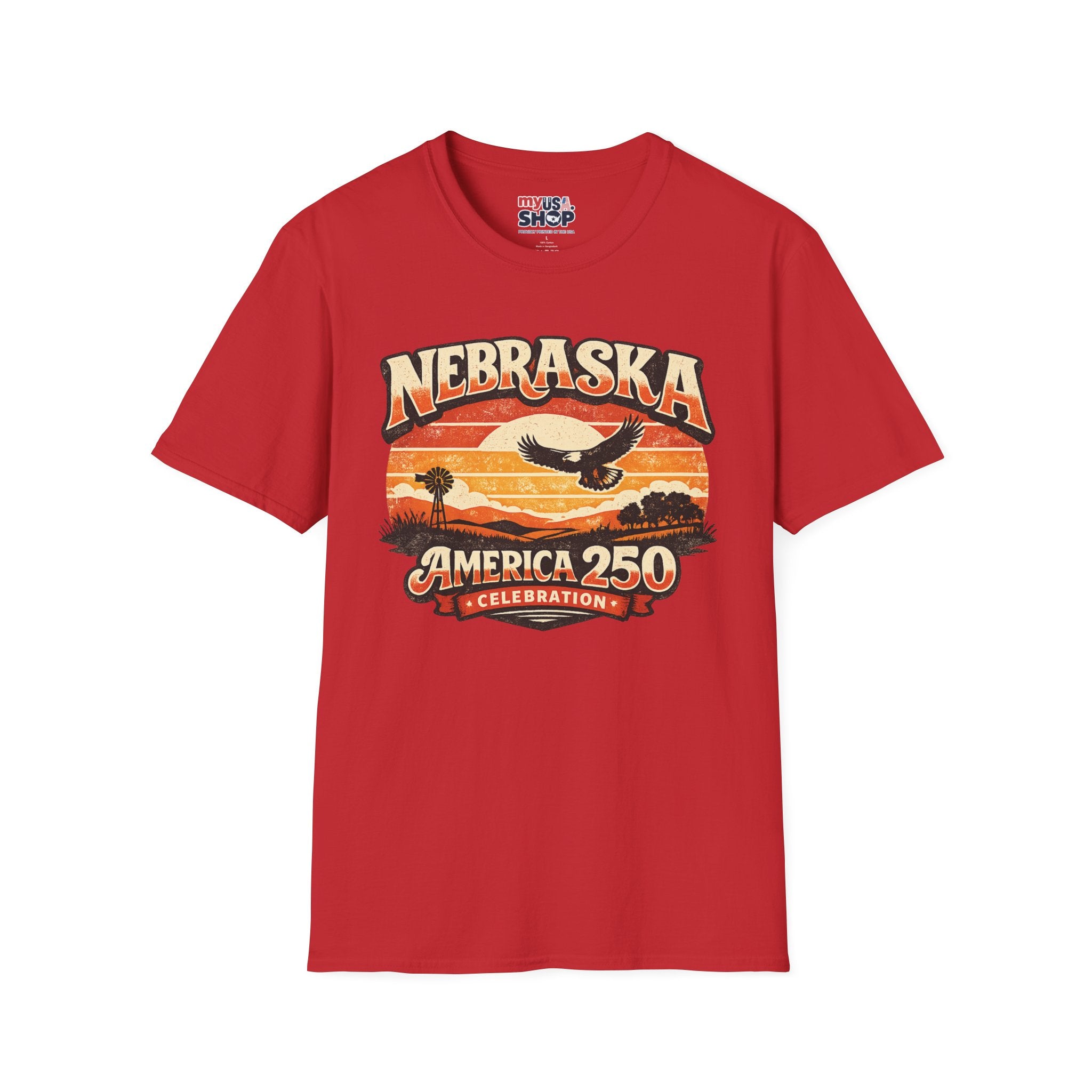 Nebraska America 250 Retro Sunset T-Shirt