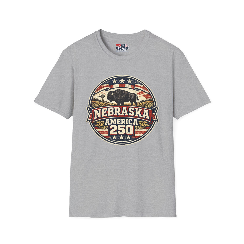 Nebraska Buffalo Retro T-Shirt — America 250 Vintage State Pride Tee