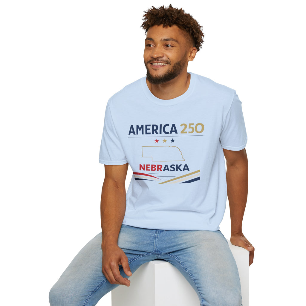 America 250 Nebraska T-Shirt — Patriotic State Pride Tee