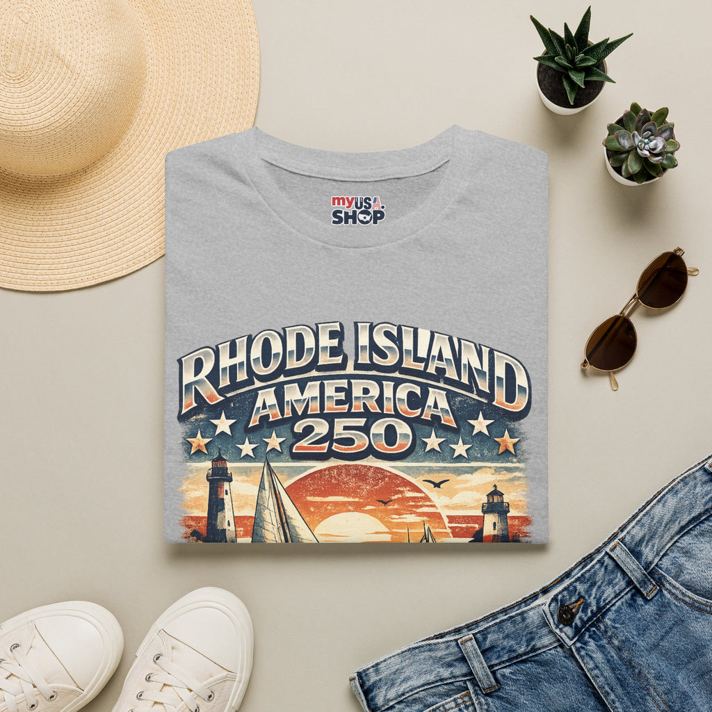 Rhode Island America 250 Shirt — Nautical Sunset Sailing Tee