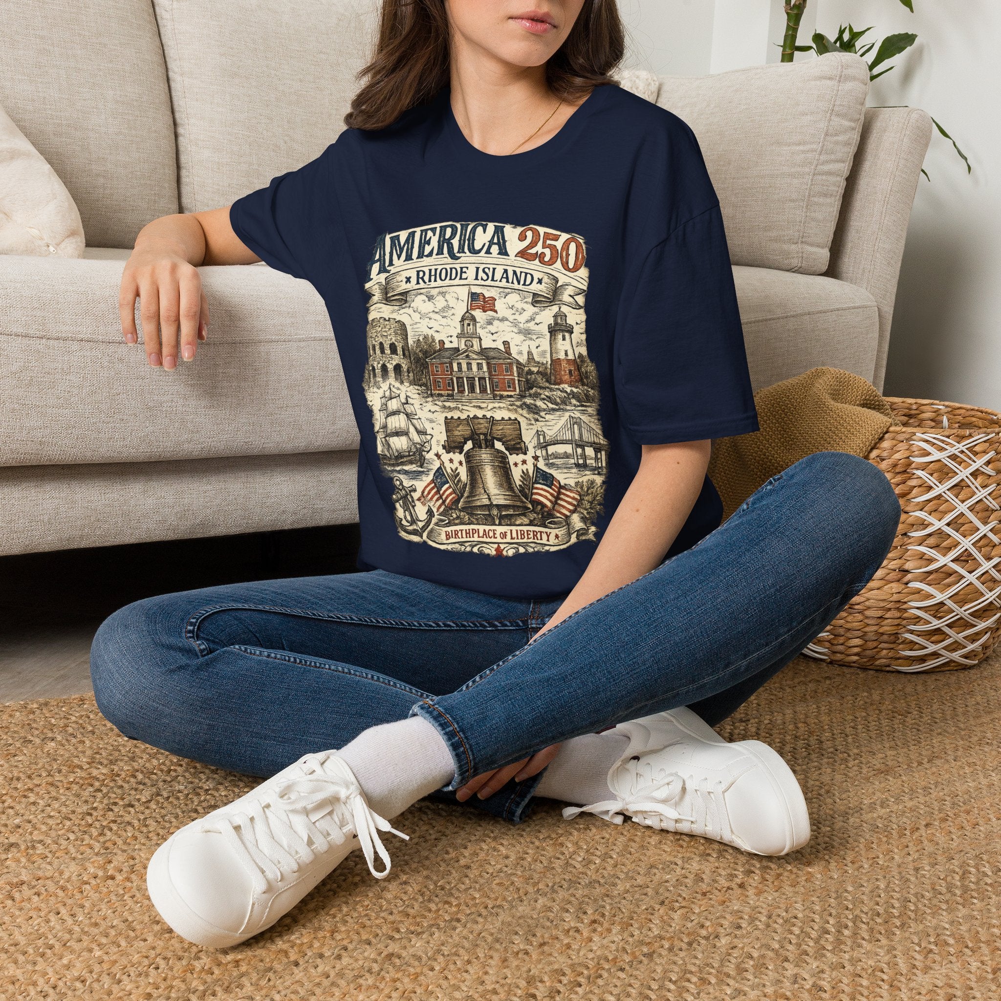 America 250 Rhode Island Shirt — Birthplace of Liberty Heritage Tee