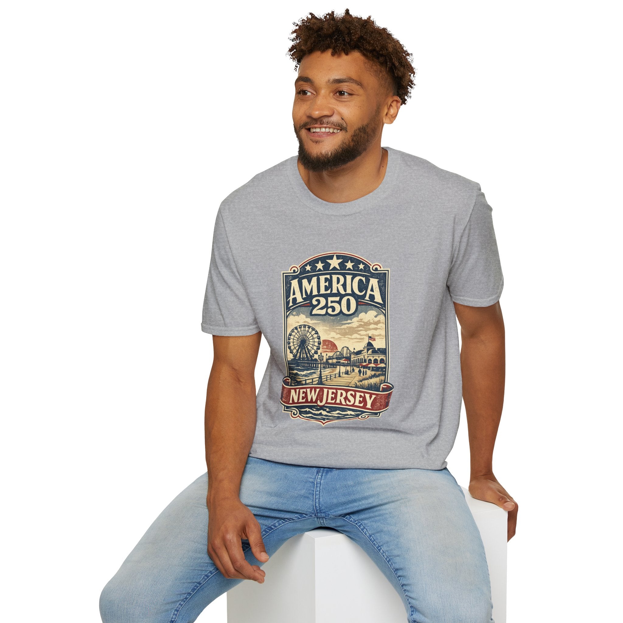 America 250 New Jersey Vintage Patriotic Graphic