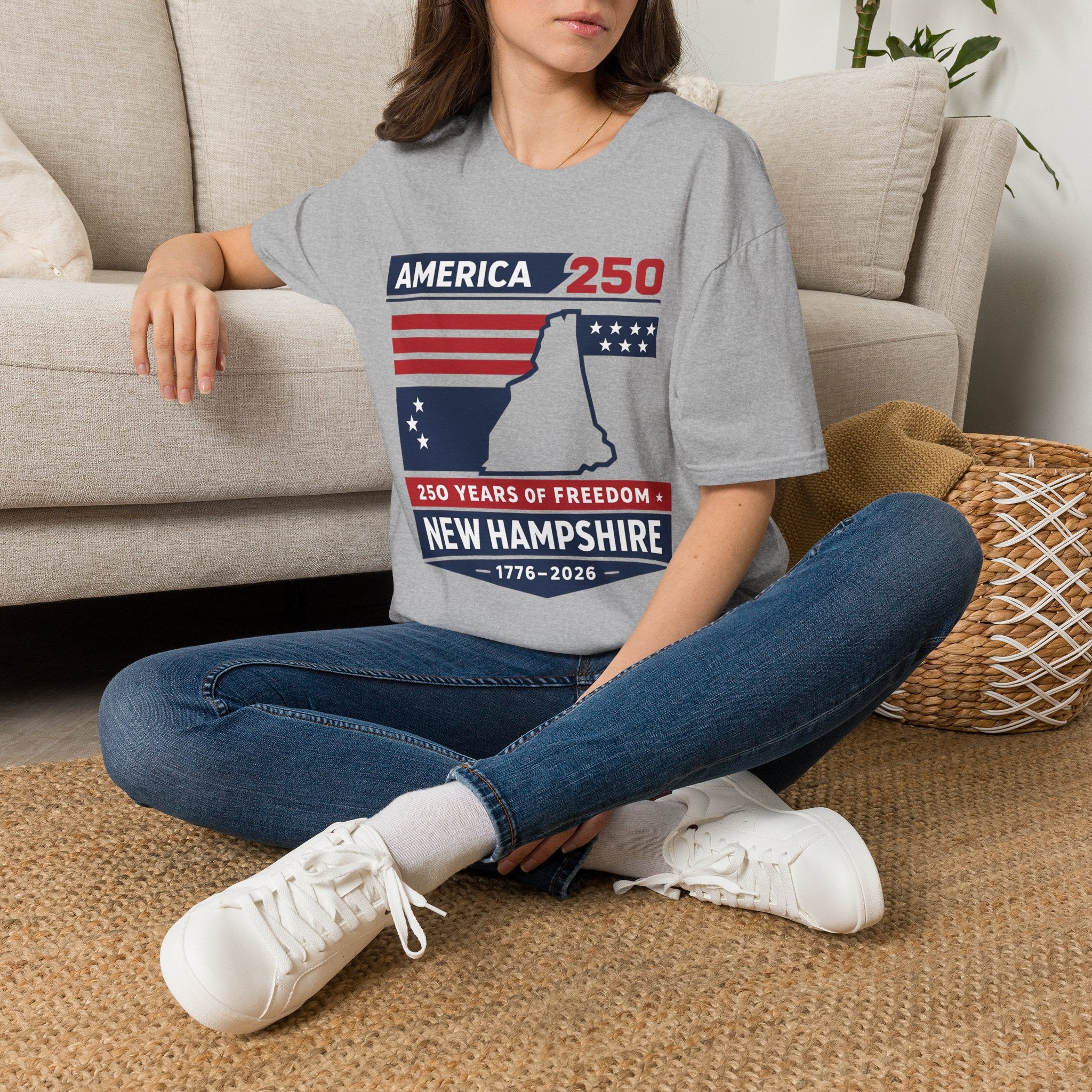 America 250 New Hampshire T-Shirt — 250 Years of Freedom (1776–2026)