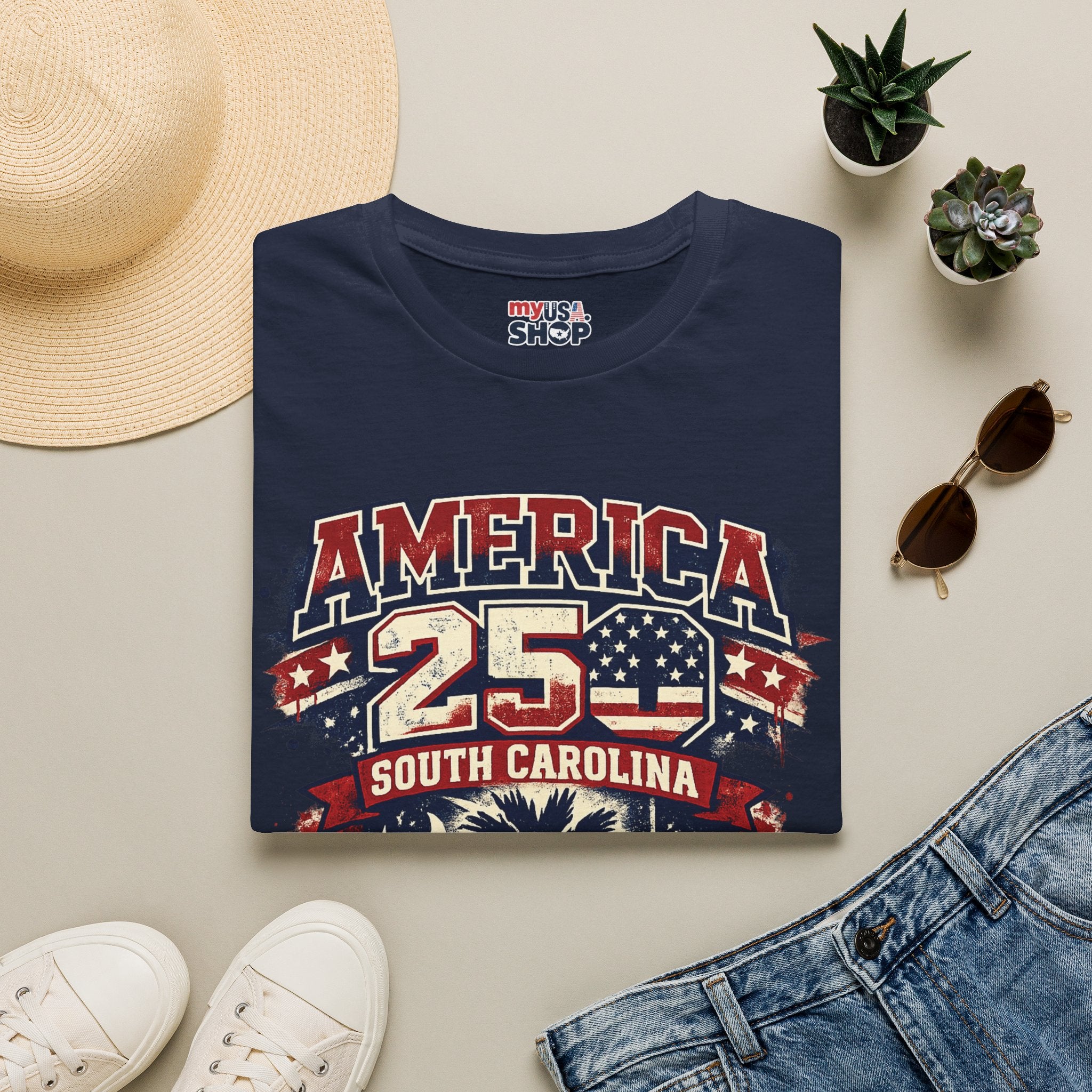 America 250 South Carolina T‑Shirt — Patriotic 250th Anniversary USA Graphic Tee