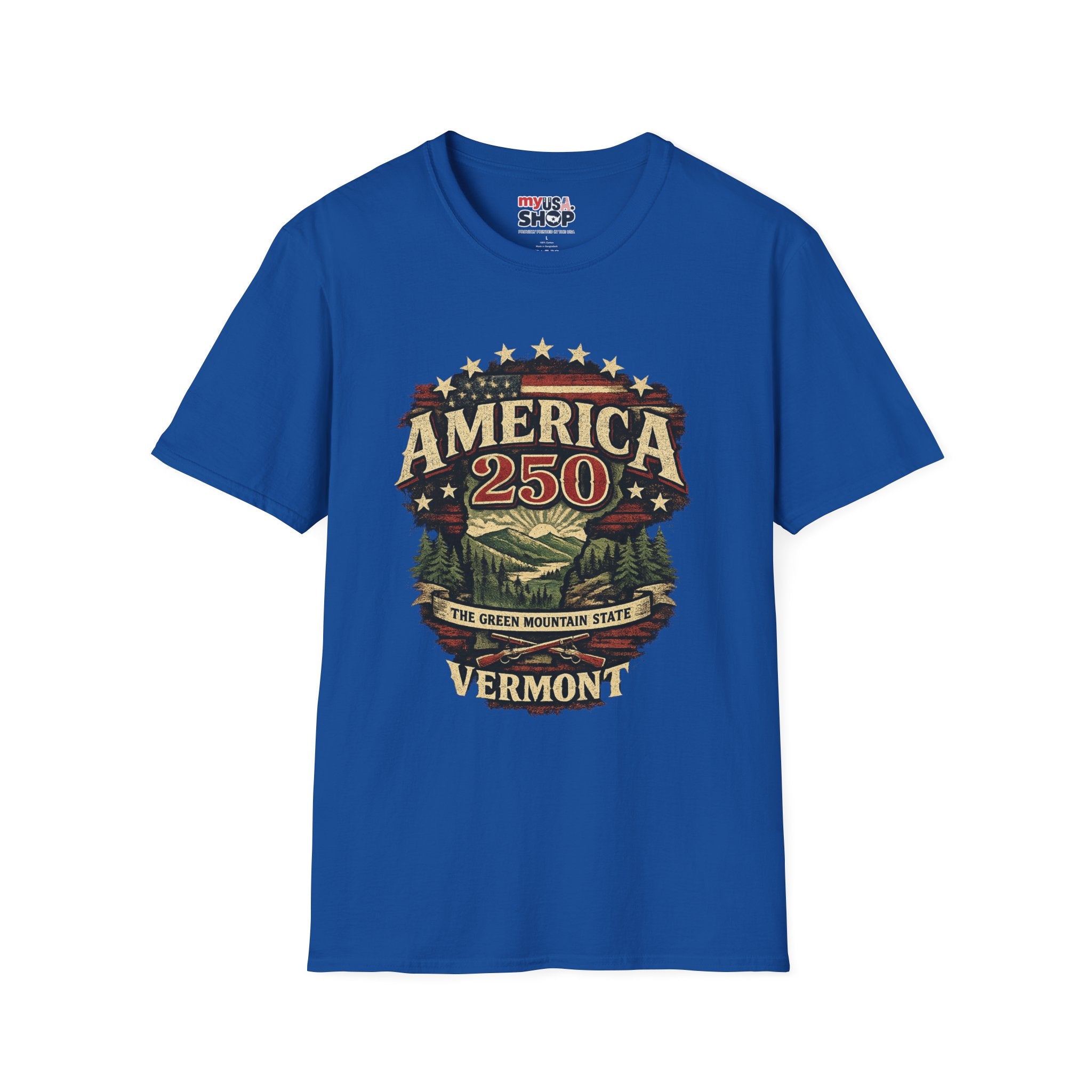 America 250 – Vermont “The Green Mountain State” Vintage Tee Design