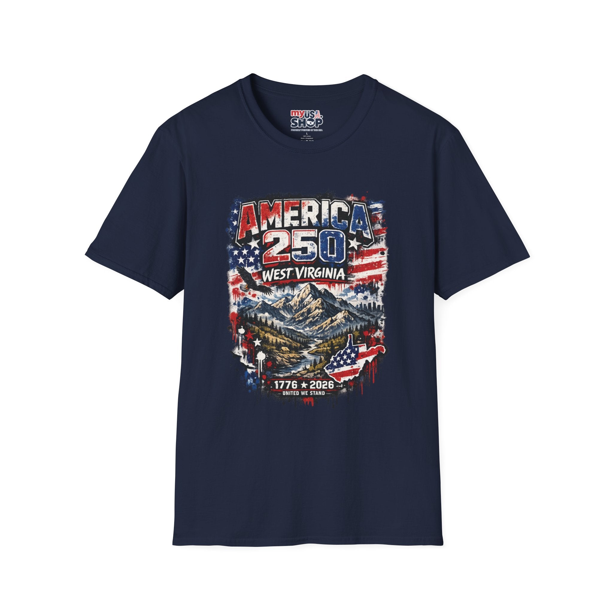 America 250 West Virginia Vintage Flag Commemorative Tee