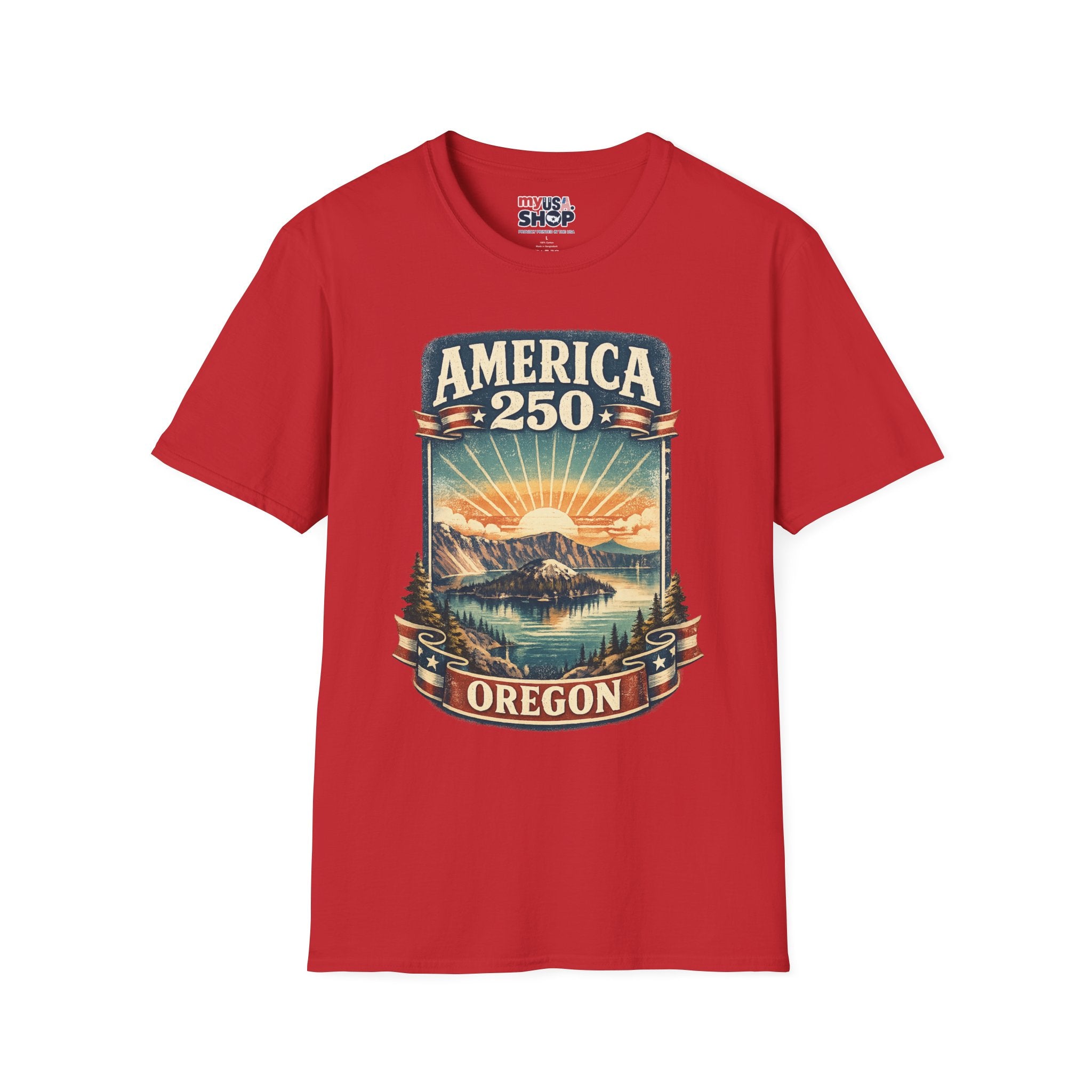 Oregon America 250 Shirt — Crater Lake Sunset Vintage Tee