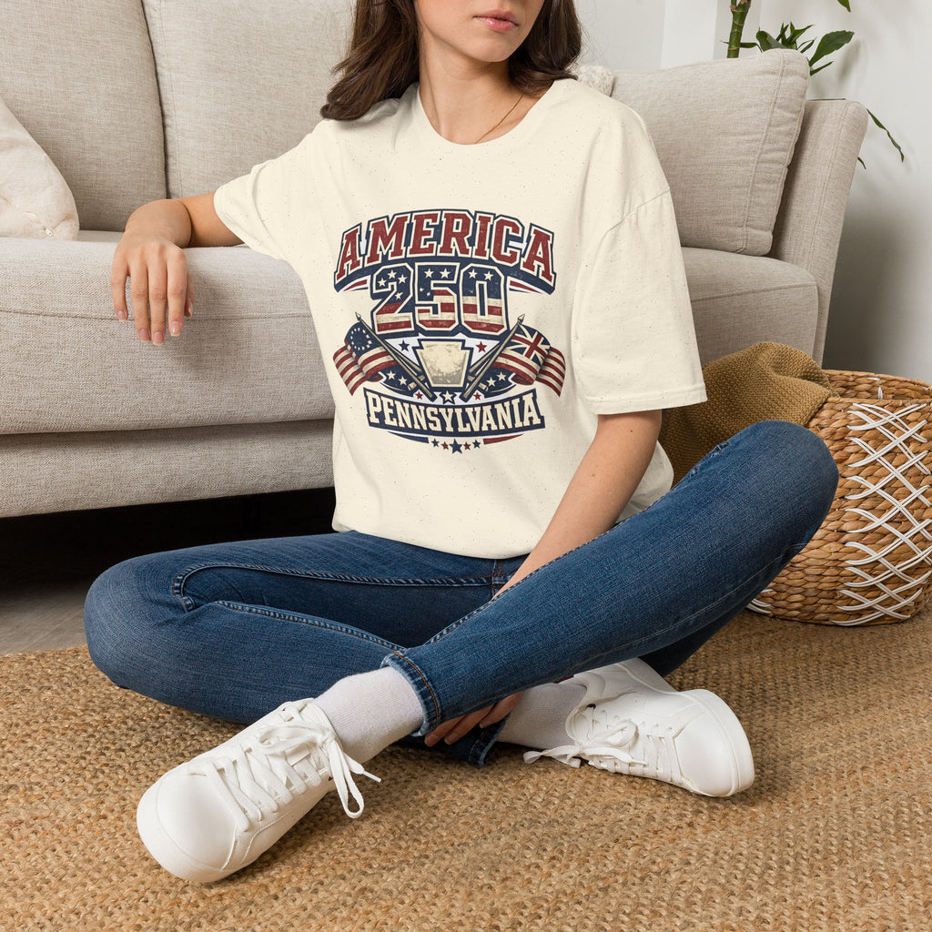 Pennsylvania America 250 Shirt — Retro Patriotic Varsity Graphic Tee