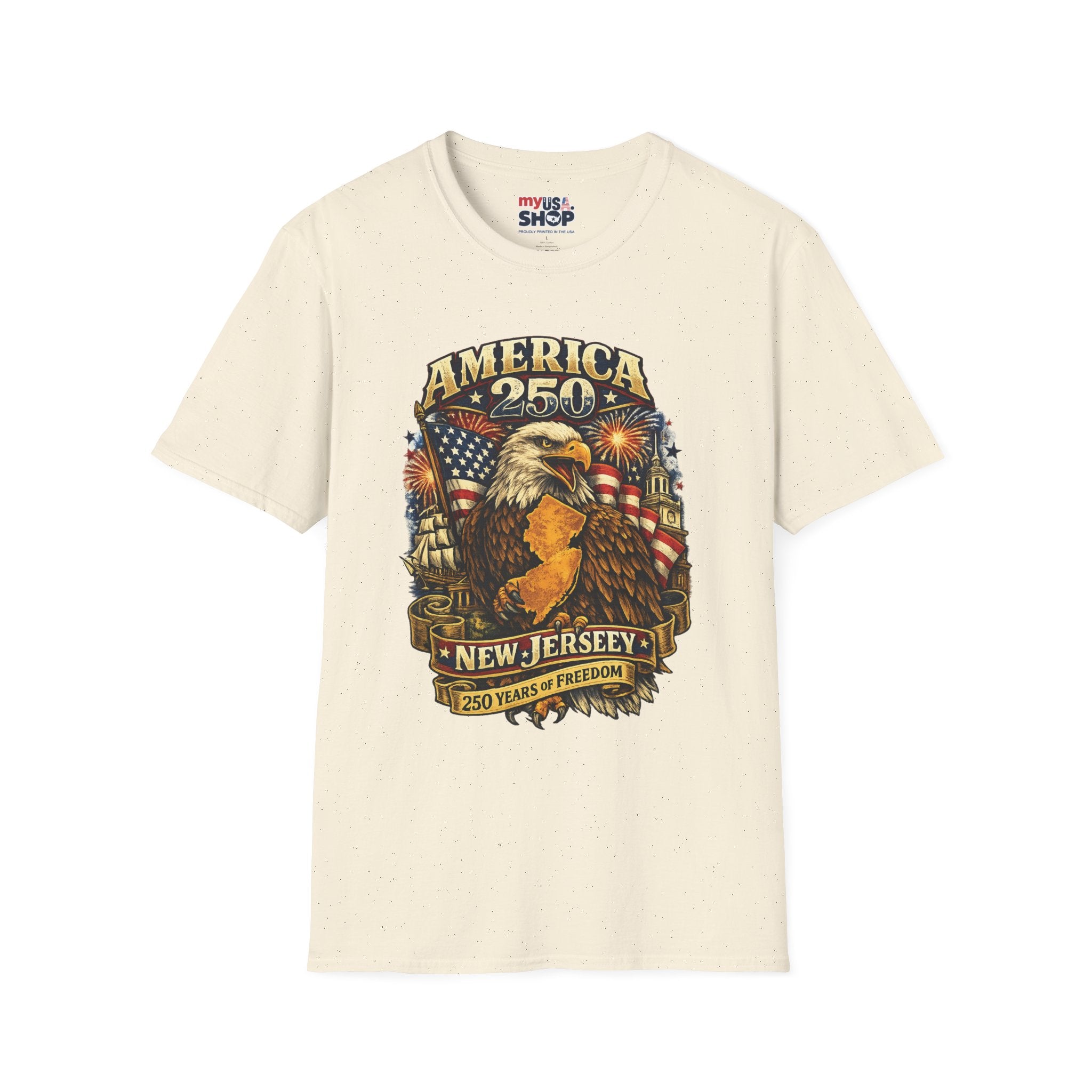 America 250 Eagle T‑Shirt — New Jersey Patriotic Tee