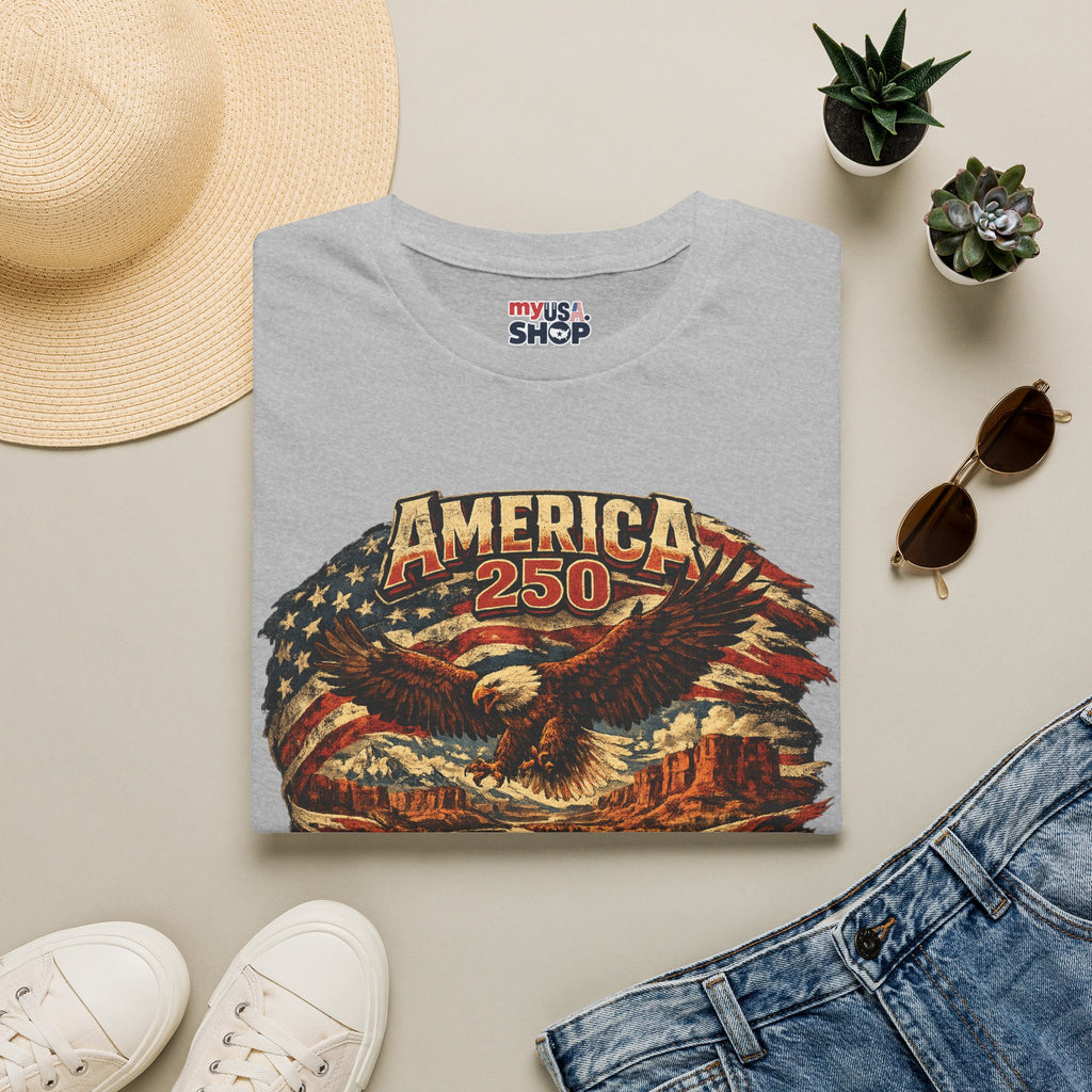 America 250 Utah State Shirt — Heritage Eagle Patriotic Graphic Tee