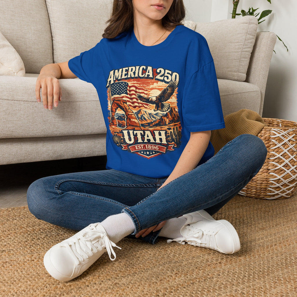 America 250 Utah Shirt — Patriotic Desert Eagle Graphic Tee