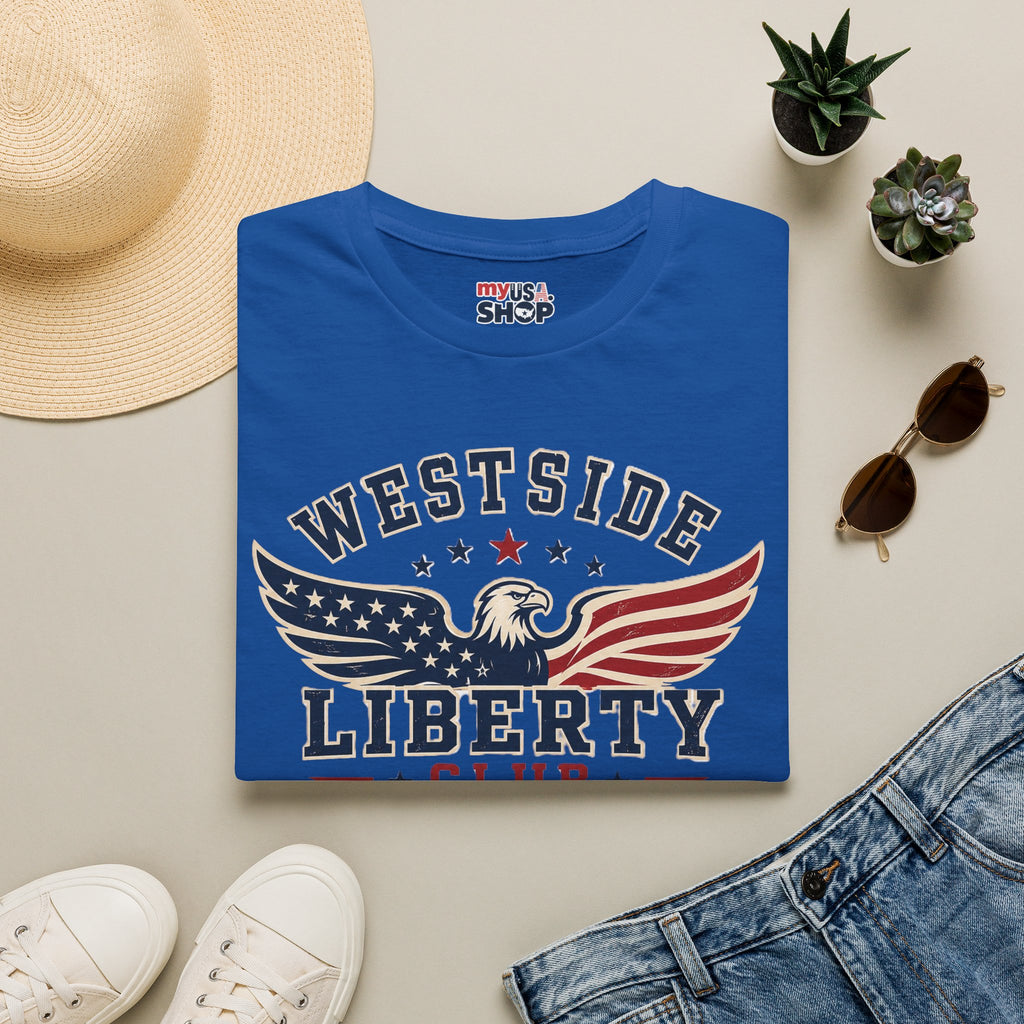 Westside Liberty Club T-Shirt — Patriotic Eagle America 250 Graphic Tee