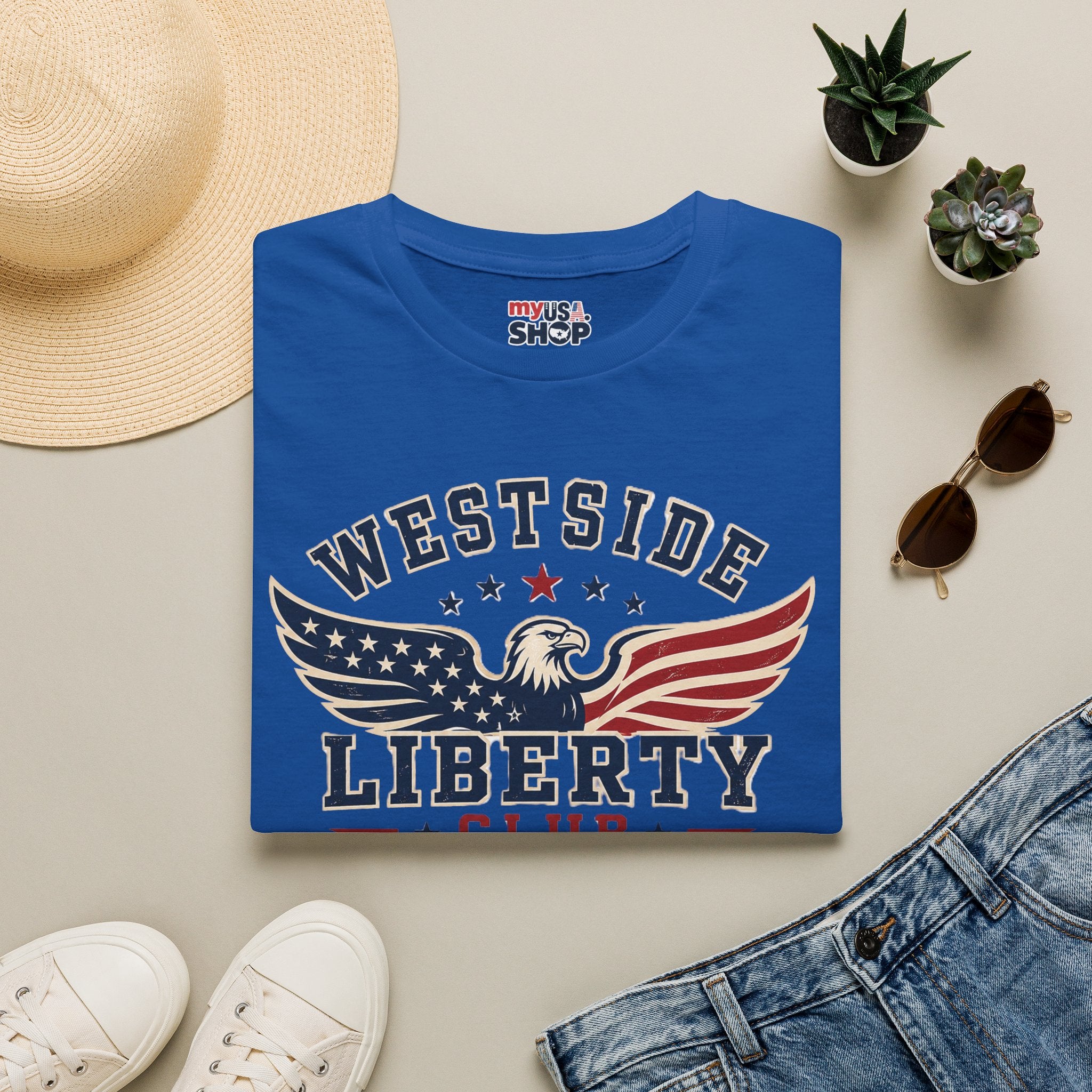 Westside Liberty Club T-Shirt — Patriotic Eagle America 250 Graphic Tee