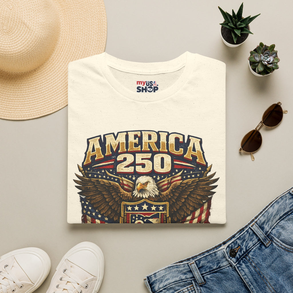America 250 Ohio Eagle T-Shirt —1776–2026 Patriotic Tee