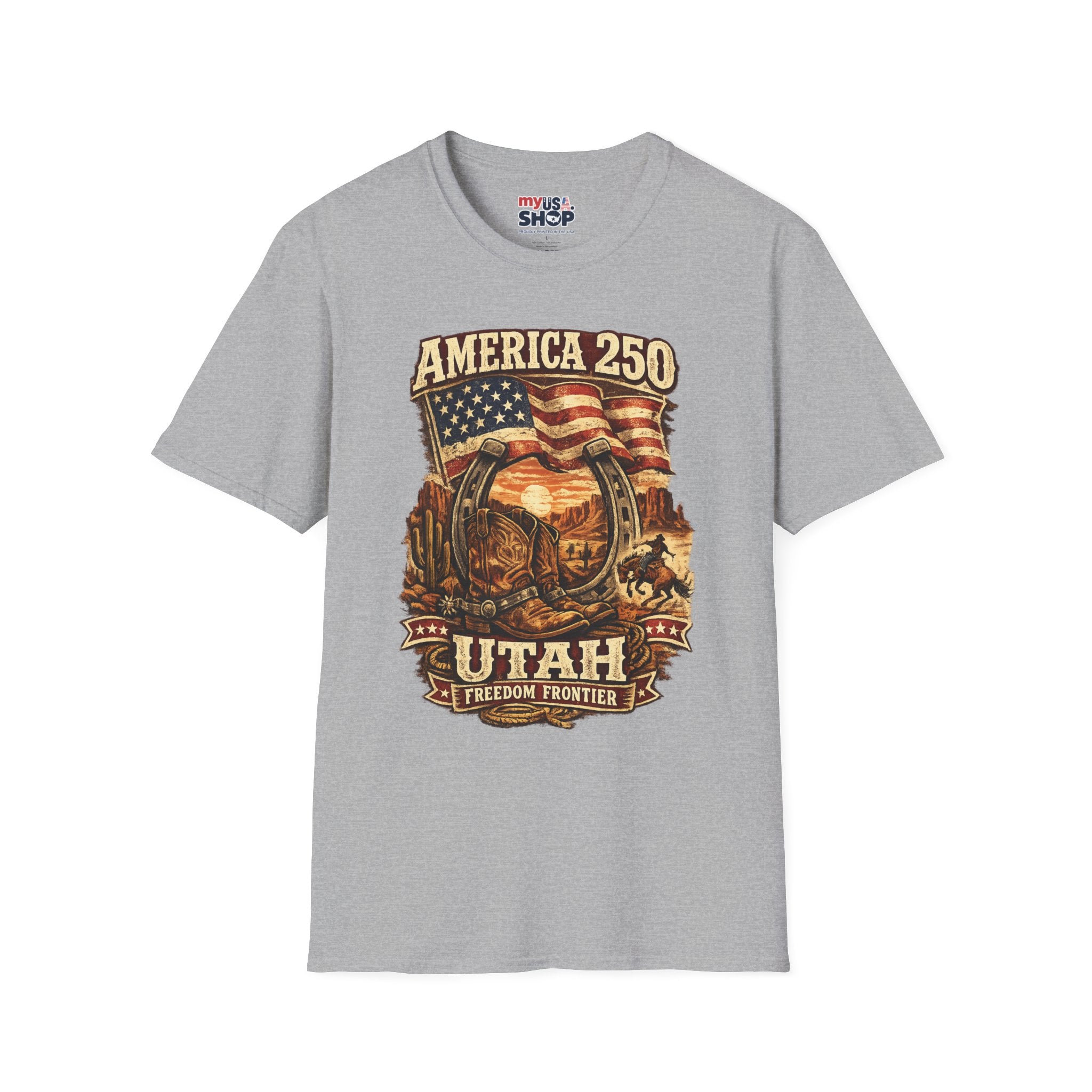 America 250 Utah T-Shirt — Freedom Frontier Western Graphic Tee