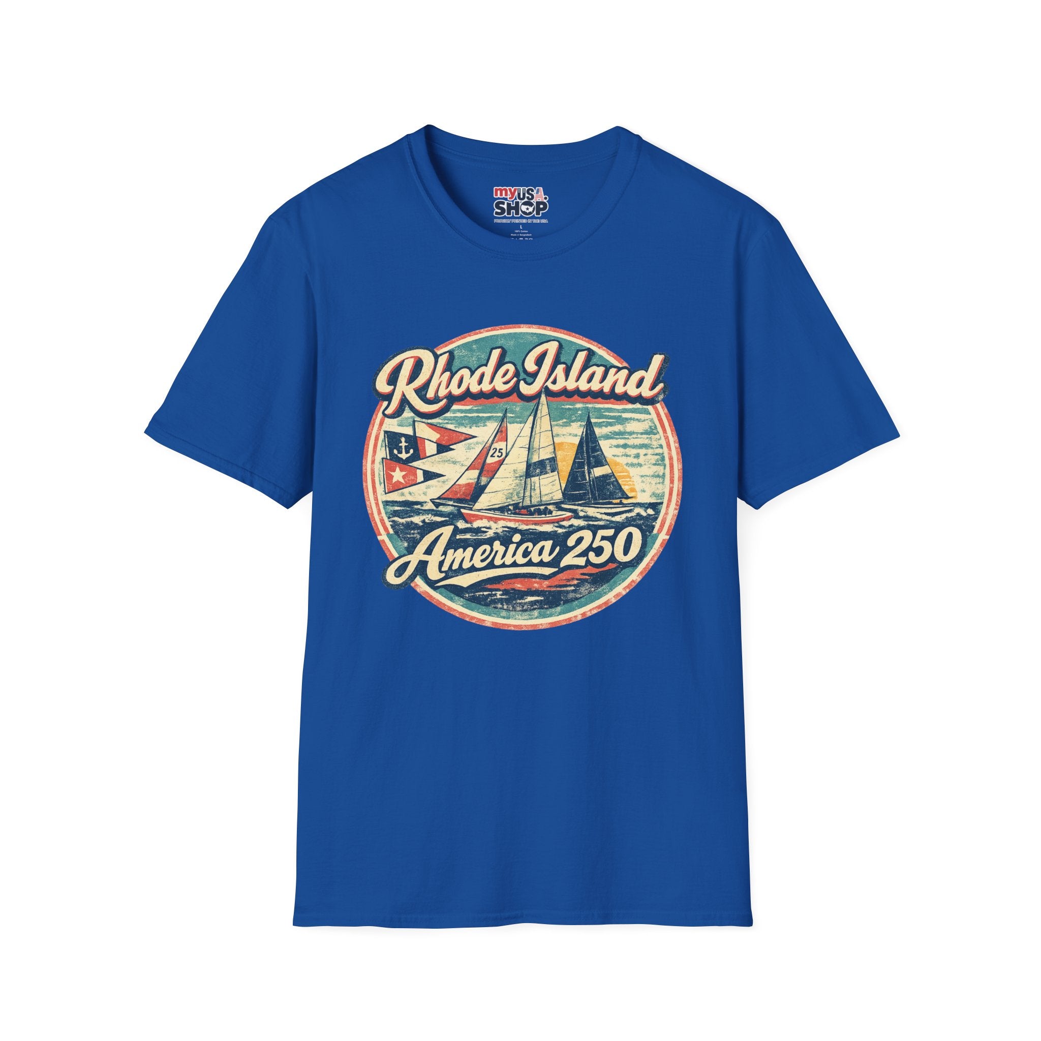 Rhode Island America 250 Shirt — Vintage Sailing Regatta Graphic Tee