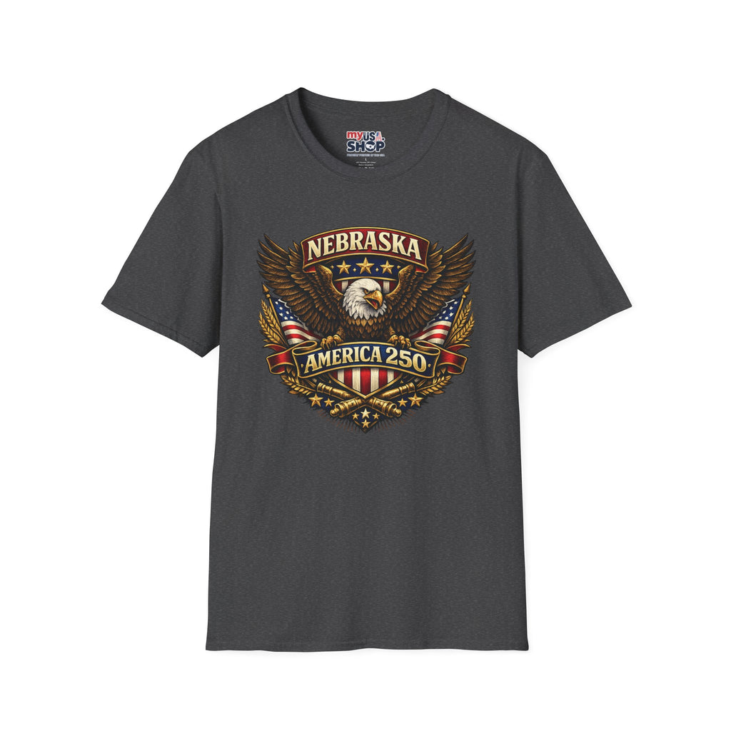 America 250 Nebraska Eagle T-Shirt — Patriotic USA State Tee