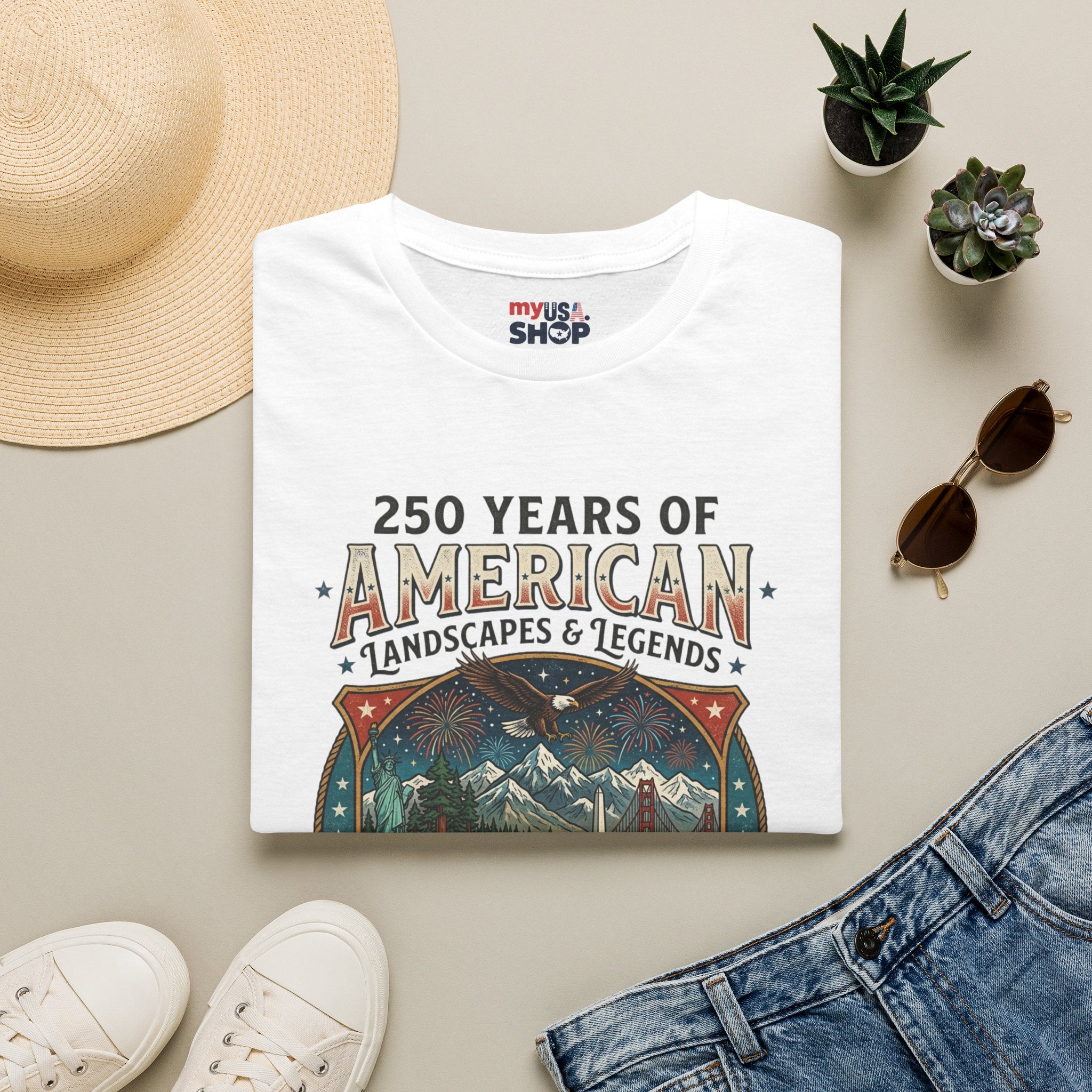 250 Years of American Landscapes & Legends T-Shirt America 250 Pop Culture