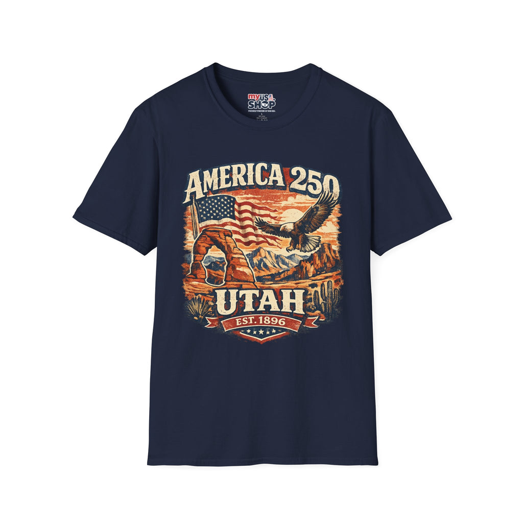America 250 Utah T‑Shirt — Vintage Patriotic Eagle & Flag Tee