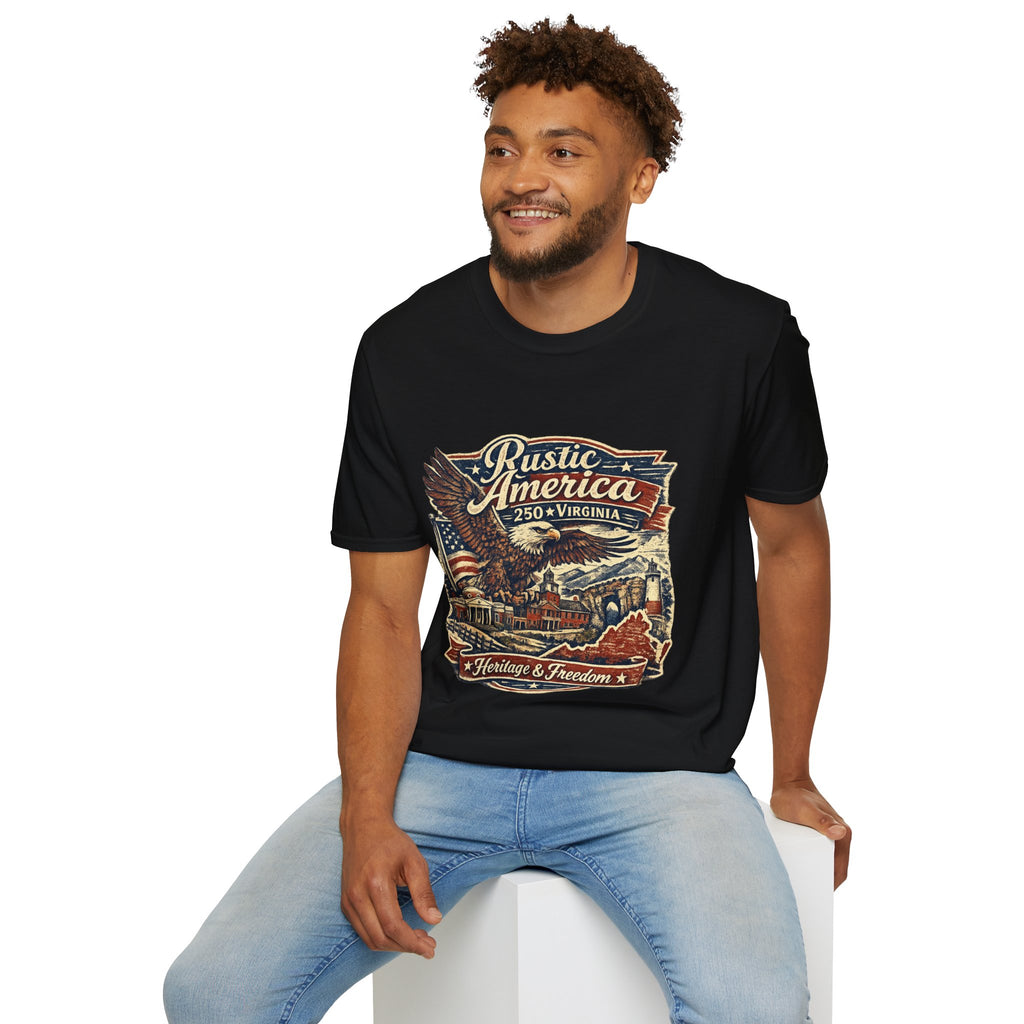 America 250 Virginia Eagle T‑Shirt — Heritage & Freedom Vintage Design