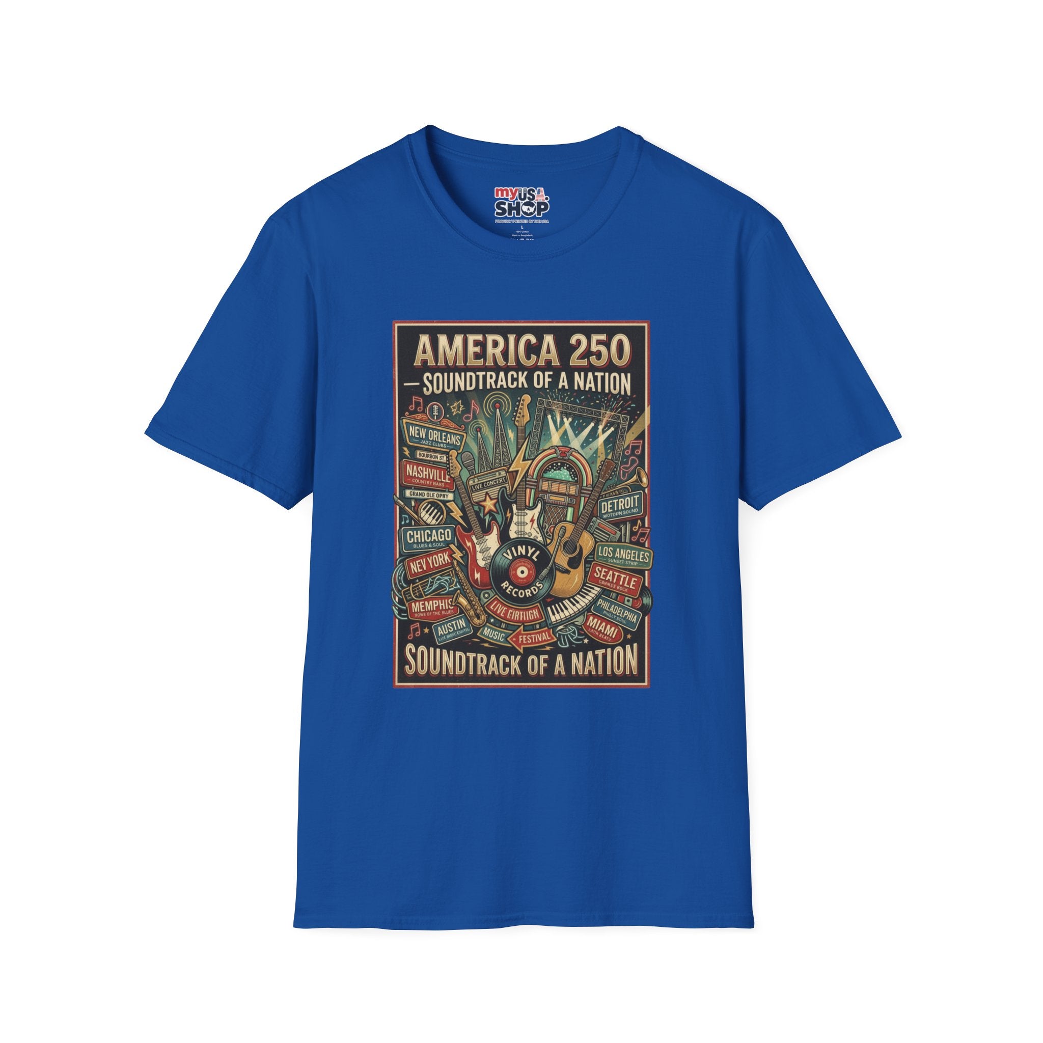 America 250 "Soundtrack of a Nation" T-Shirt — Patriotic Music Festival Tee Pop Culture