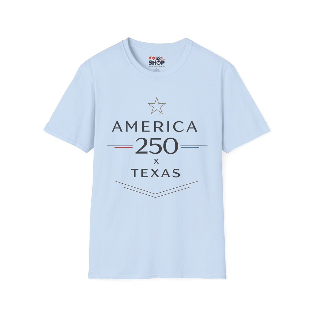 America 250 Texas T-Shirt — Minimalist Patriotic Texas Graphic Tee