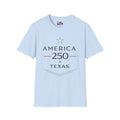 America 250 Texas T-Shirt — Minimalist Patriotic Texas Graphic Tee