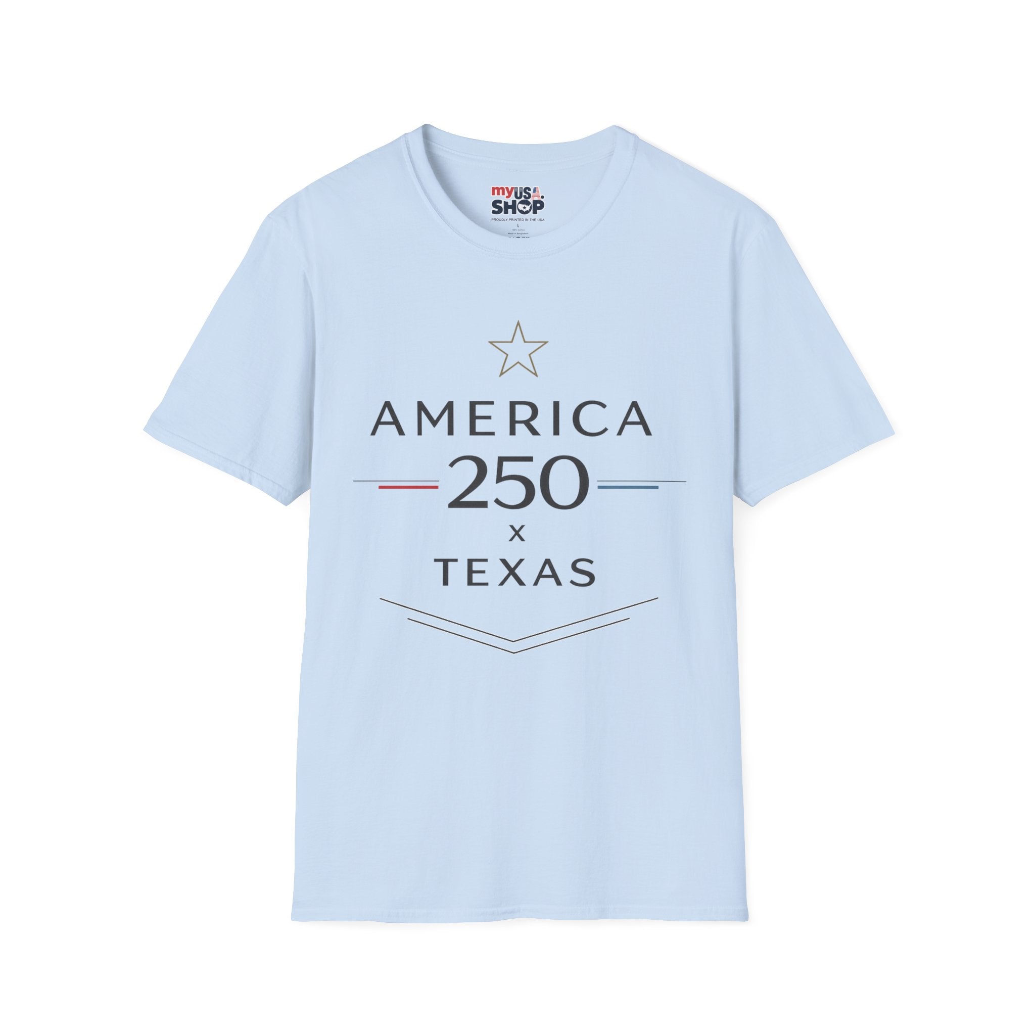 America 250 Texas T-Shirt — Minimalist Patriotic Texas Graphic Tee