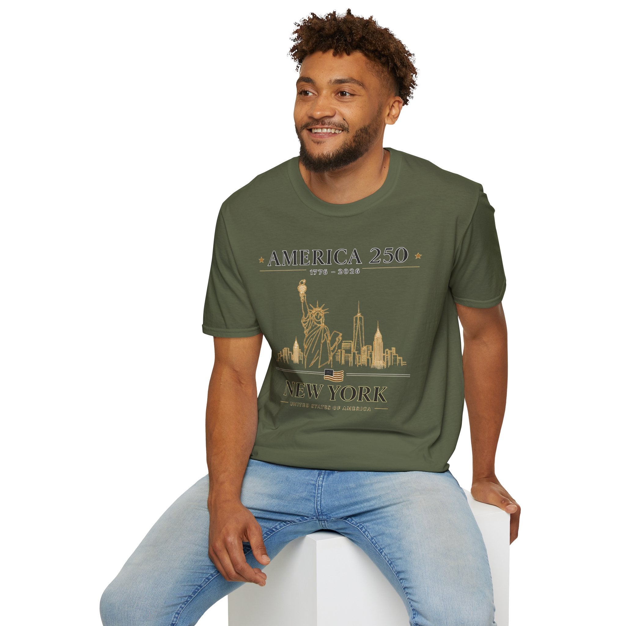 America 250 — USA Commemorative Tee (New York Statue of Liberty Design)