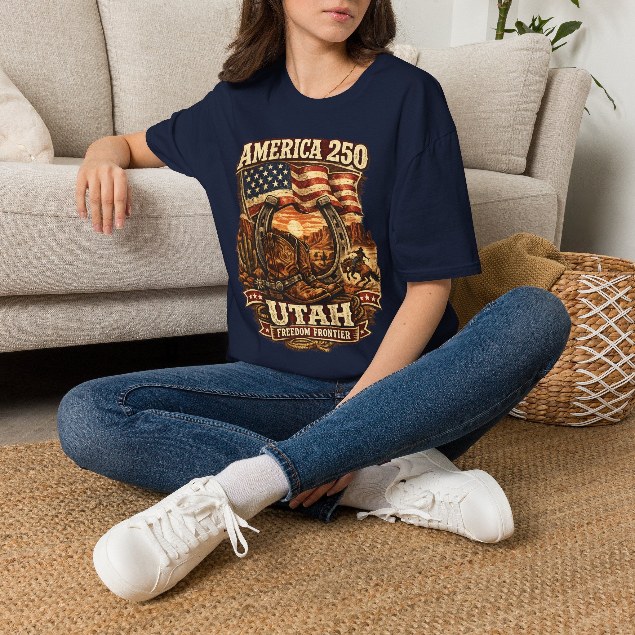 America 250 Utah T-Shirt — Freedom Frontier Western Graphic Tee