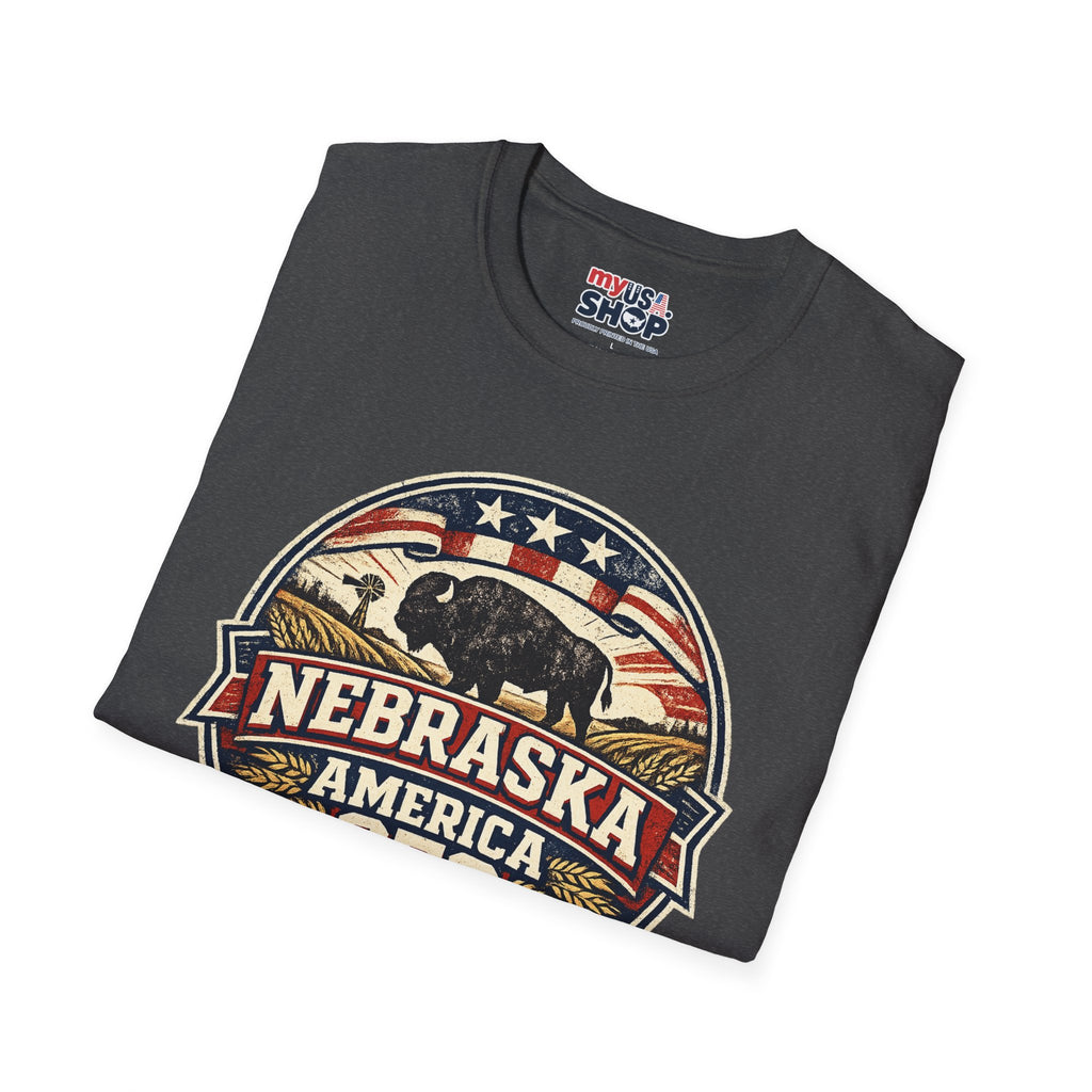 Nebraska Buffalo Retro T-Shirt — America 250 Vintage State Pride Tee