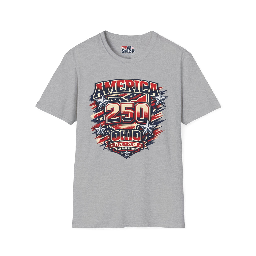America 250 Ohio Commemorative T-Shirt — 250th Anniversary Patriotic Tee