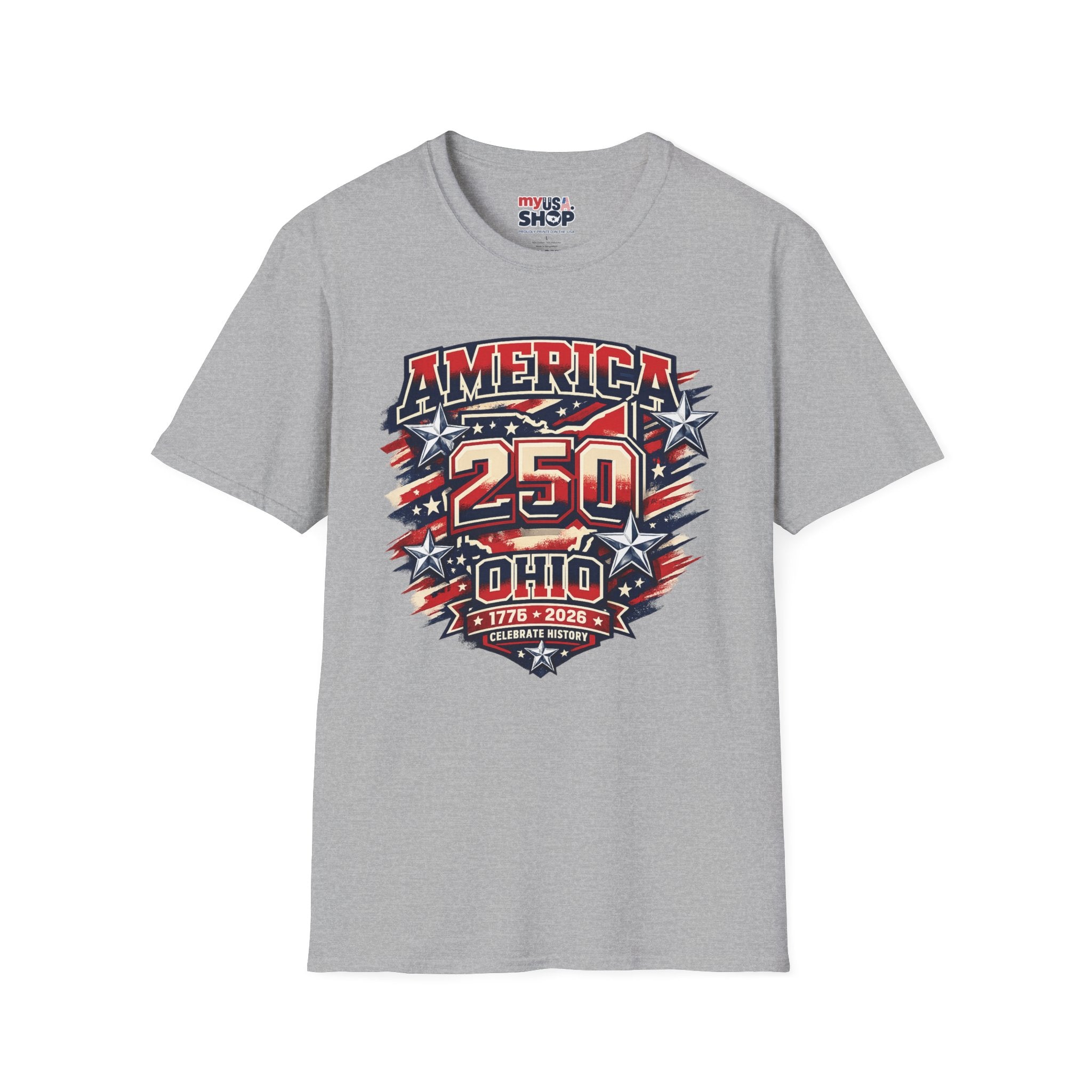 America 250 Ohio Commemorative T-Shirt — 250th Anniversary Patriotic Tee