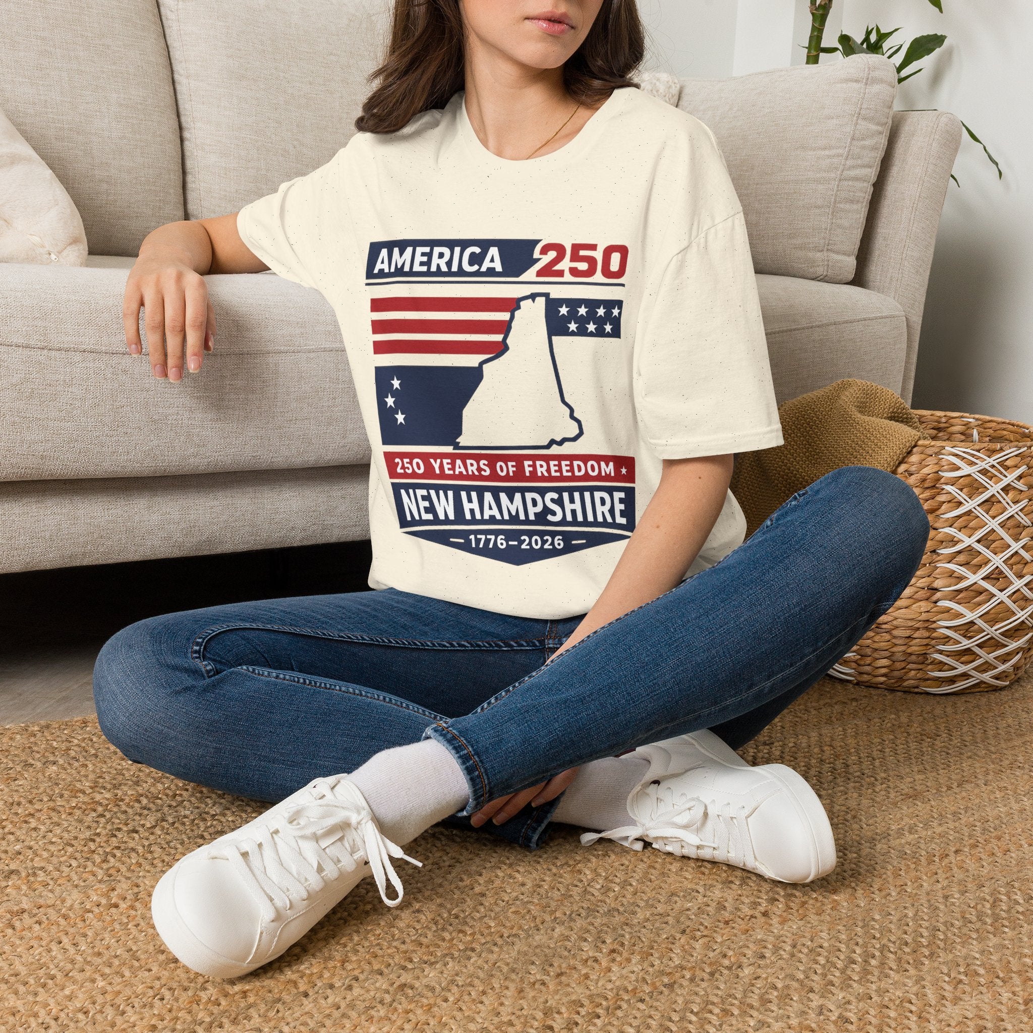 America 250 New Hampshire T-Shirt — 250 Years of Freedom (1776–2026)