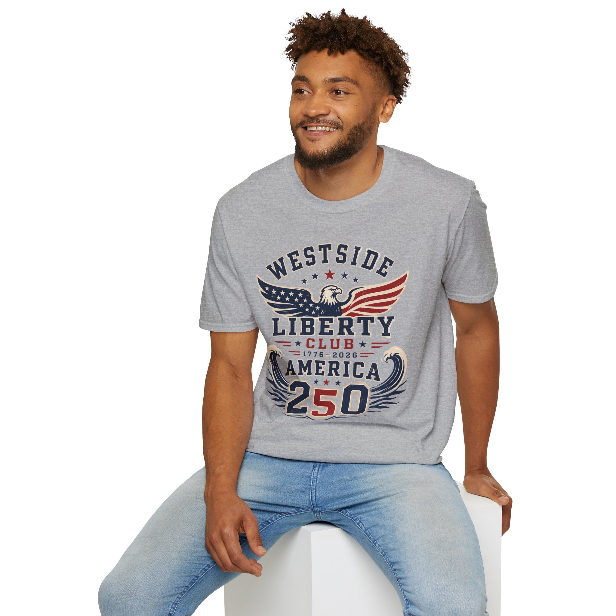Westside Liberty Club T-Shirt — Patriotic Eagle America 250 Graphic Tee