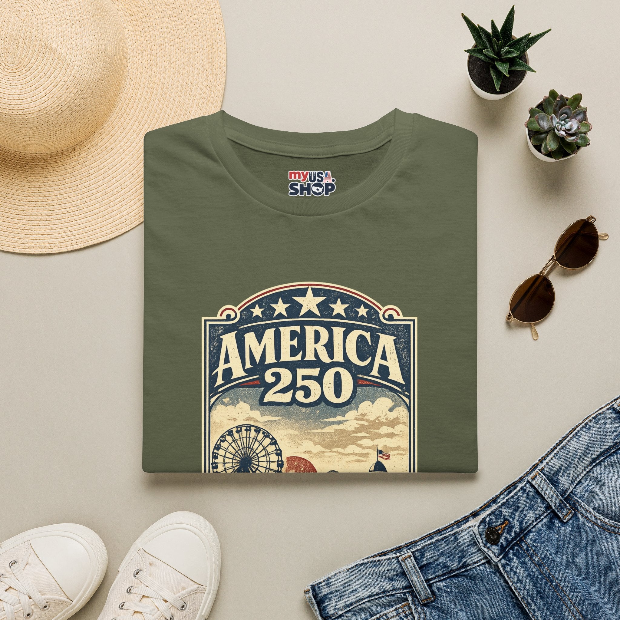 America 250 New Jersey Vintage Patriotic Graphic