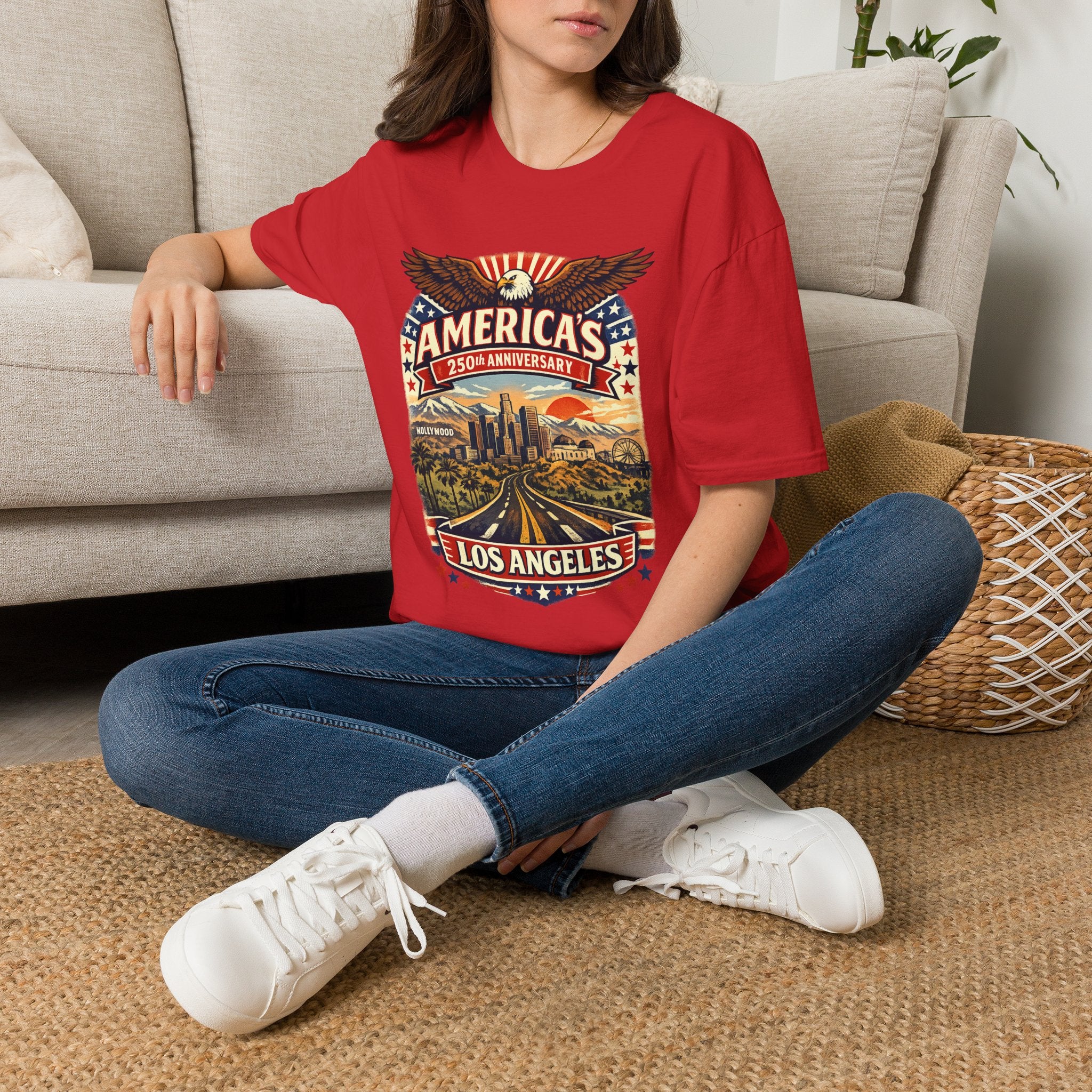 America 250 Patriotic Route to Los Angeles California Tee