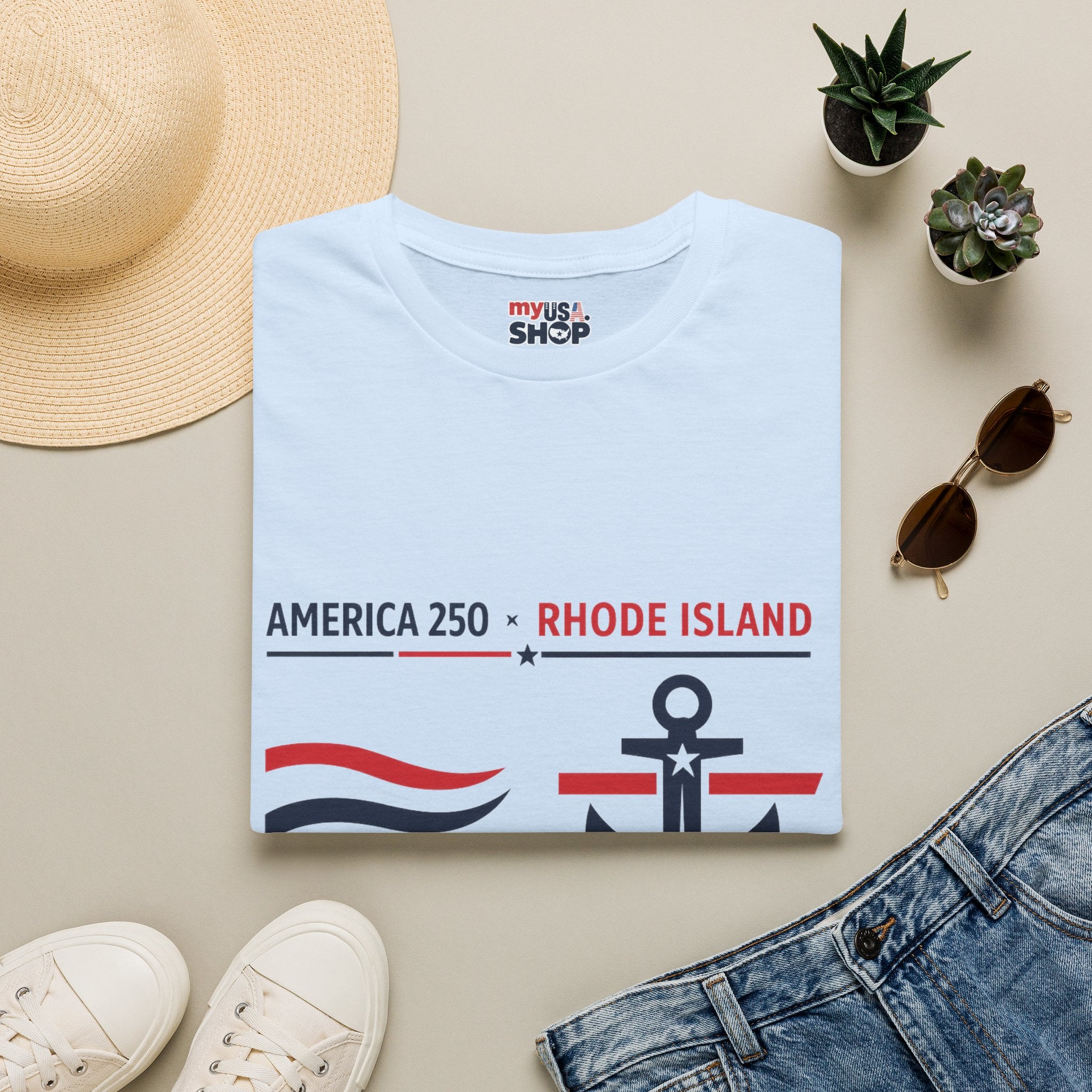 RI250 Rhode Island America 250 Shirt — Modern Nautical Graphic Tee