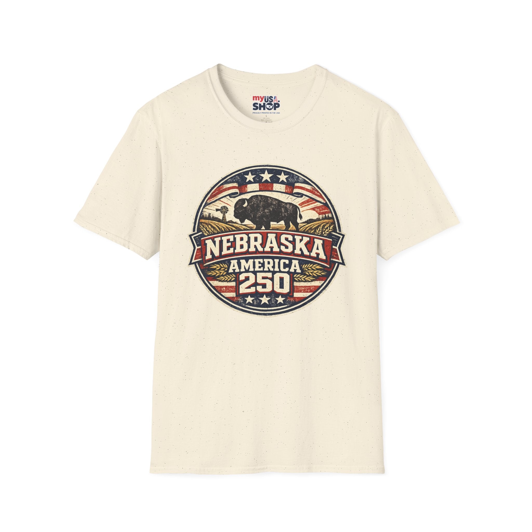 Nebraska Buffalo Retro T-Shirt — America 250 Vintage State Pride Tee
