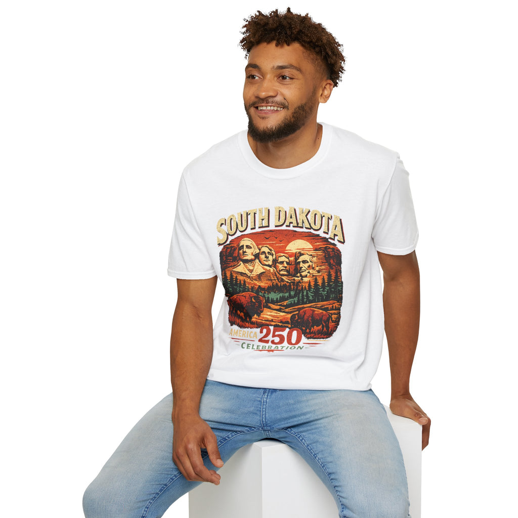 America 250 South Dakota Shirt — Sunset Mount Rushmore Celebration Tee