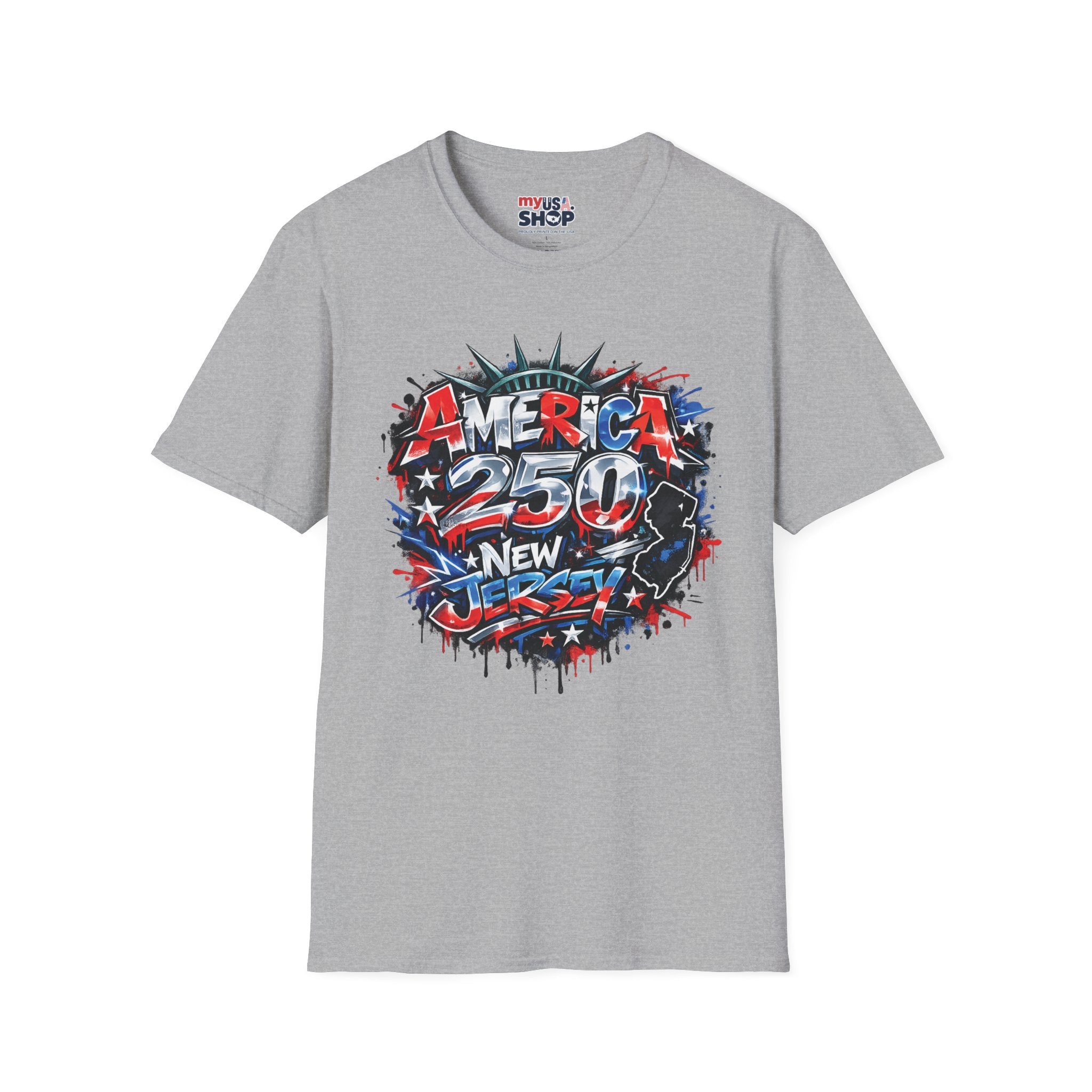 America 250 T-Shirt — New Jersey Patriotic USA 250th Anniversary Graphic Tee