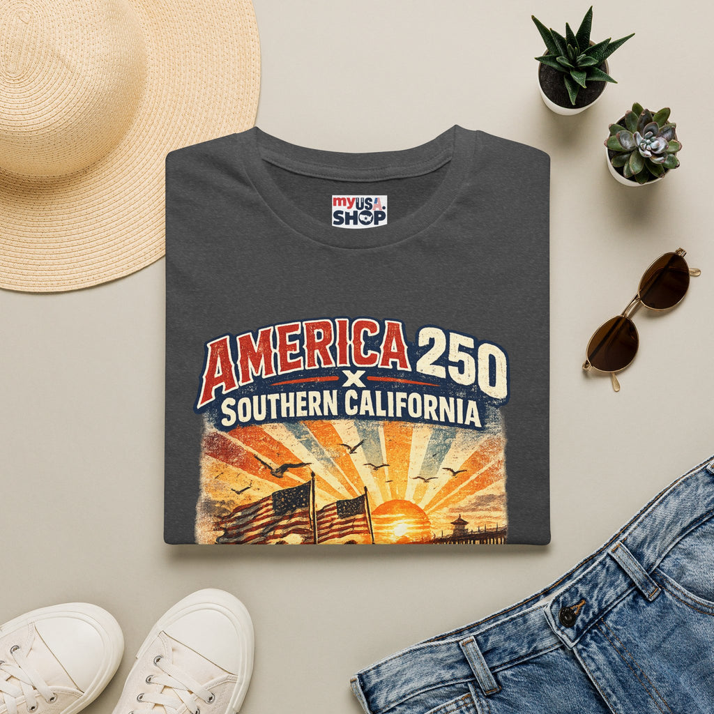 America 250 Southern California Huntington Beach Vintage Tee