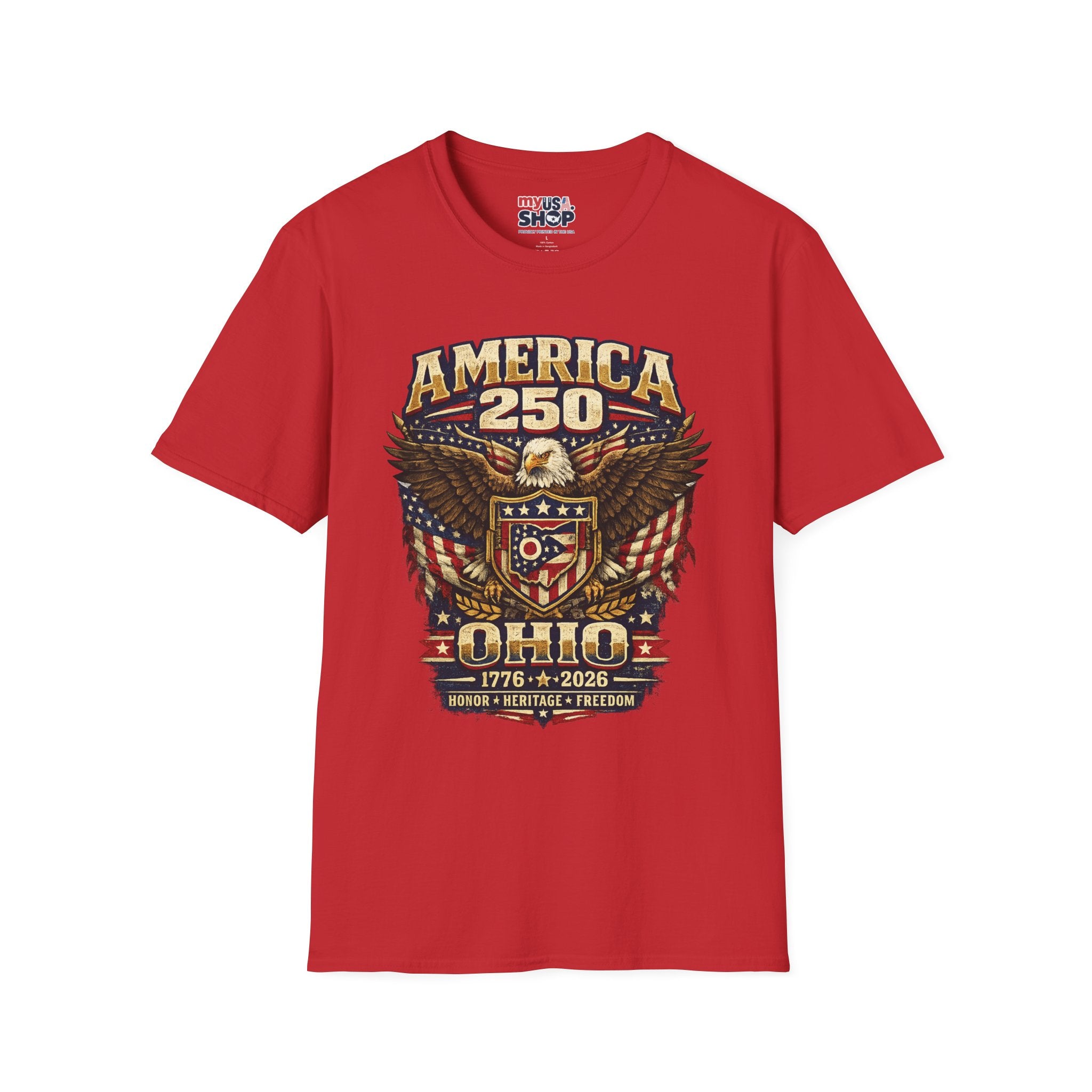 America 250 Ohio Eagle T-Shirt —1776–2026 Patriotic Tee