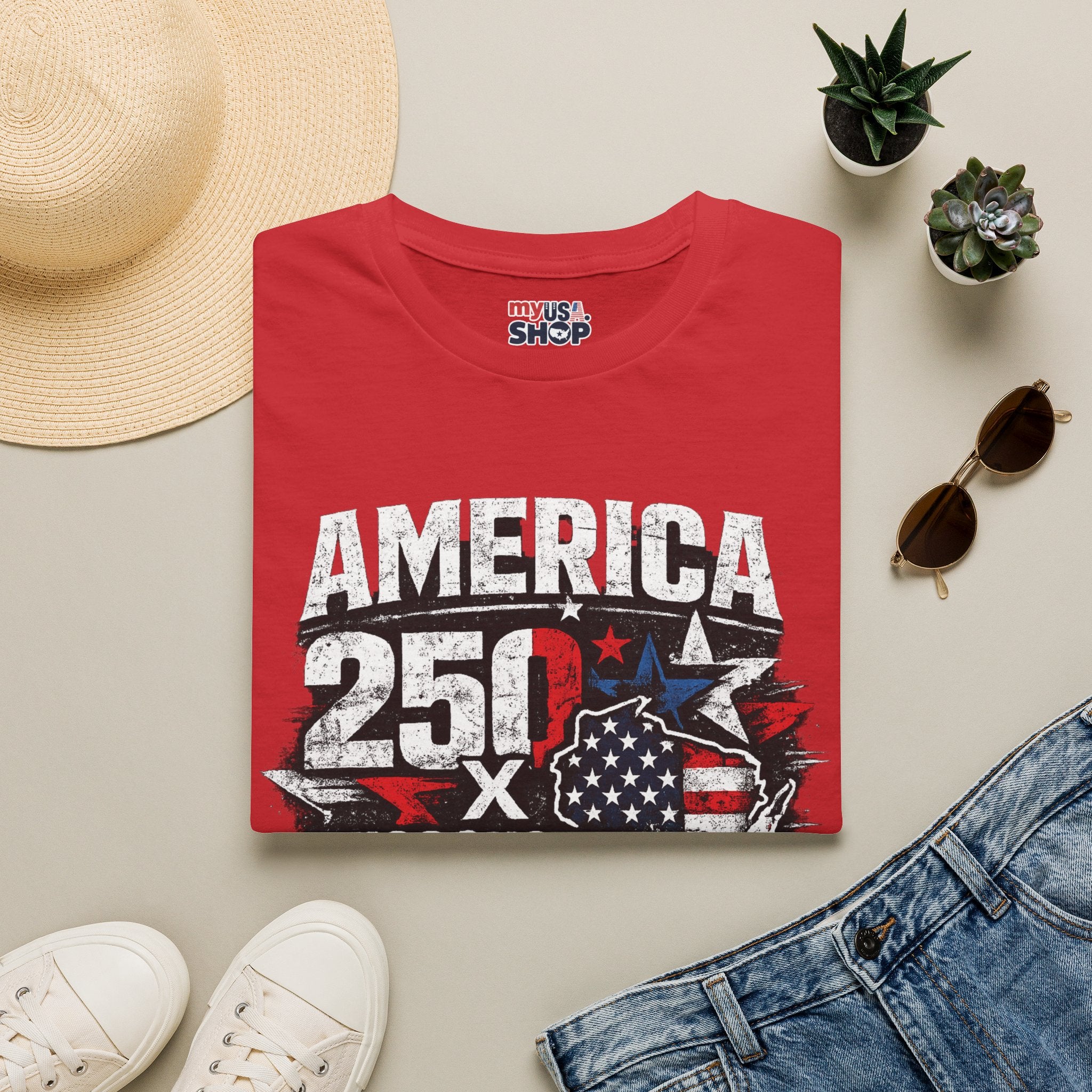 America 250 Wisconsin T-Shirt — USA 1776 Celebration Tee