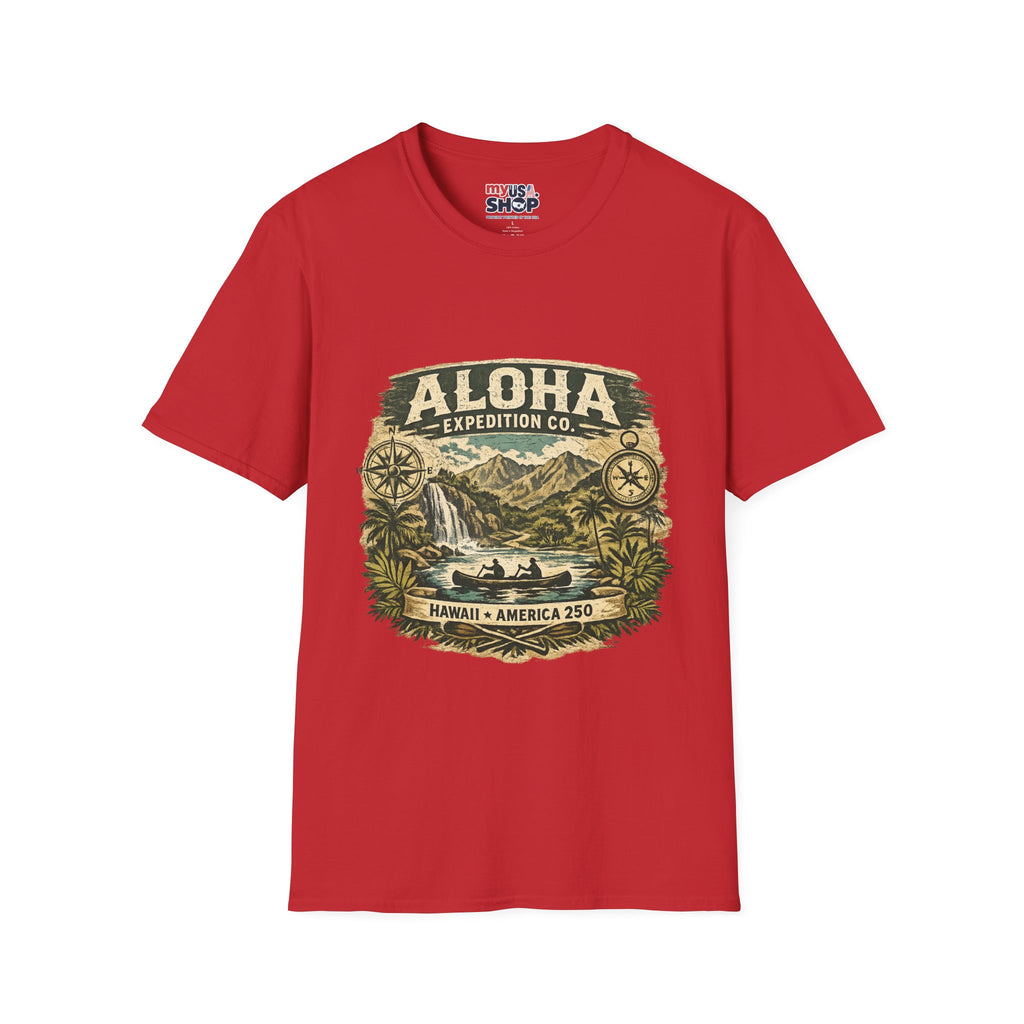 America 250 Hawaii Aloha Expedition T-Shirt — Vintage Hawaiian Adventure Tee