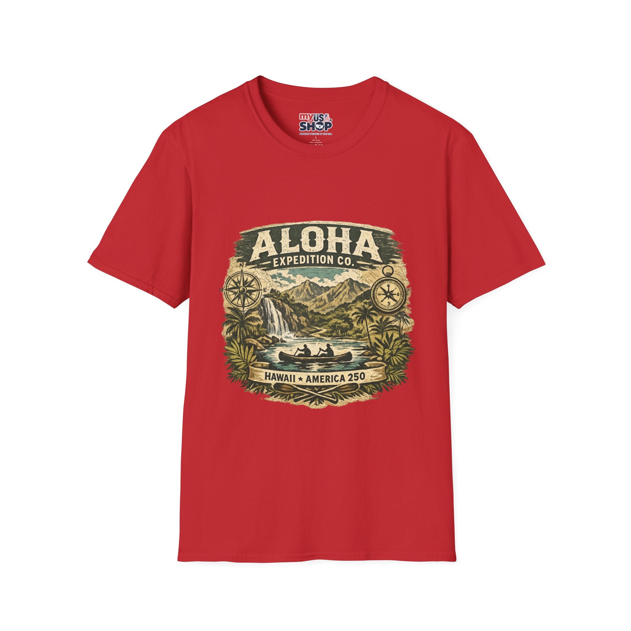 America 250 Hawaii Aloha Expedition T-Shirt — Vintage Hawaiian Adventure Tee