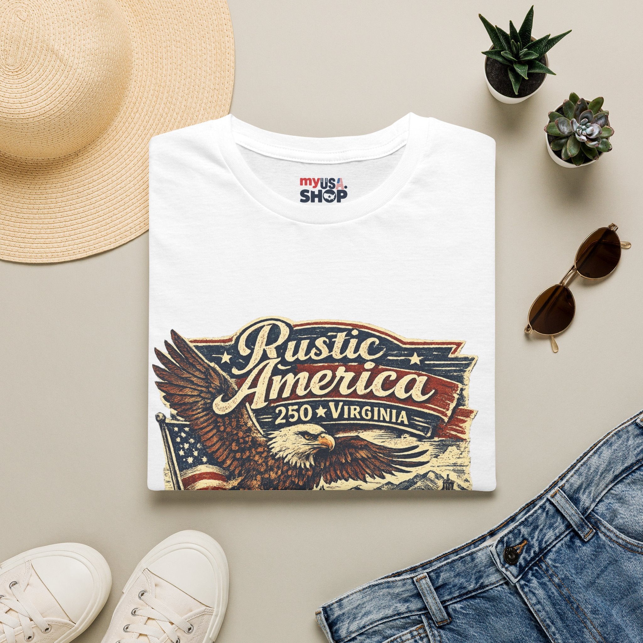 America 250 Virginia Eagle T‑Shirt — Heritage & Freedom Vintage Design
