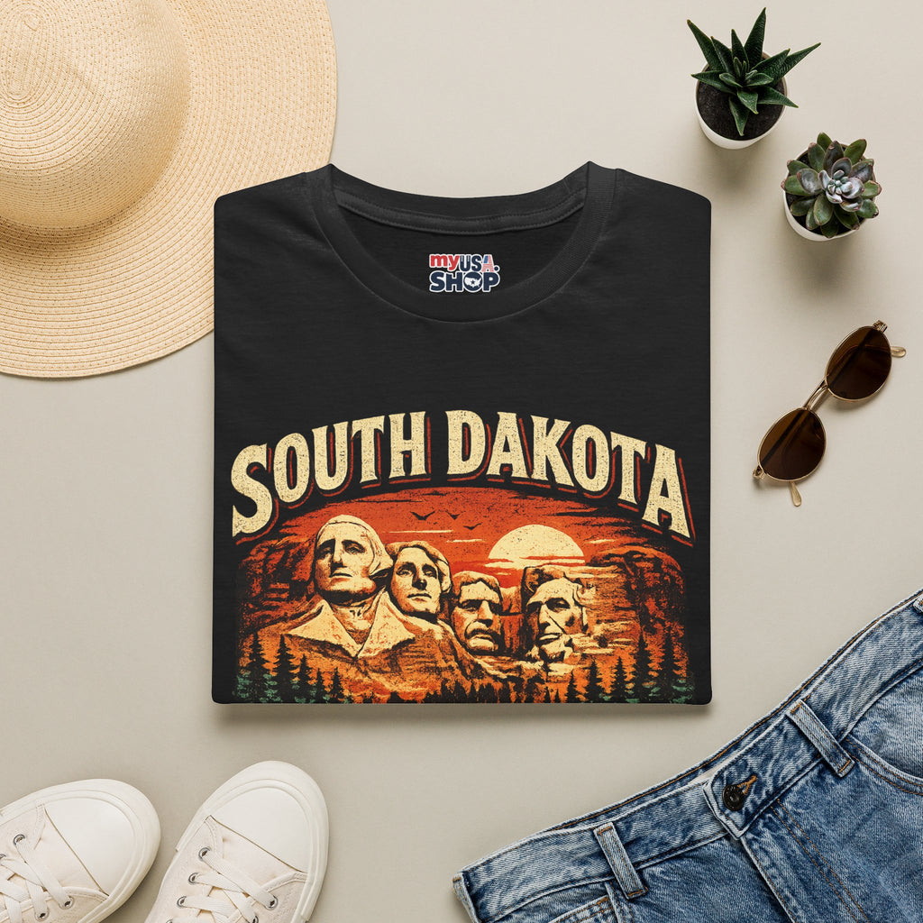 America 250 South Dakota Shirt — Sunset Mount Rushmore Celebration Tee