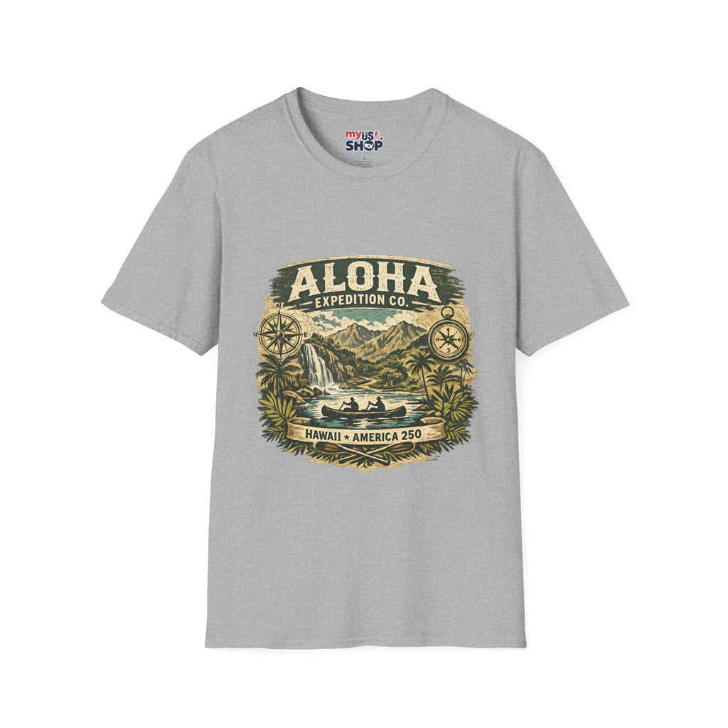 America 250 Hawaii Aloha Expedition T-Shirt — Vintage Hawaiian Adventure Tee